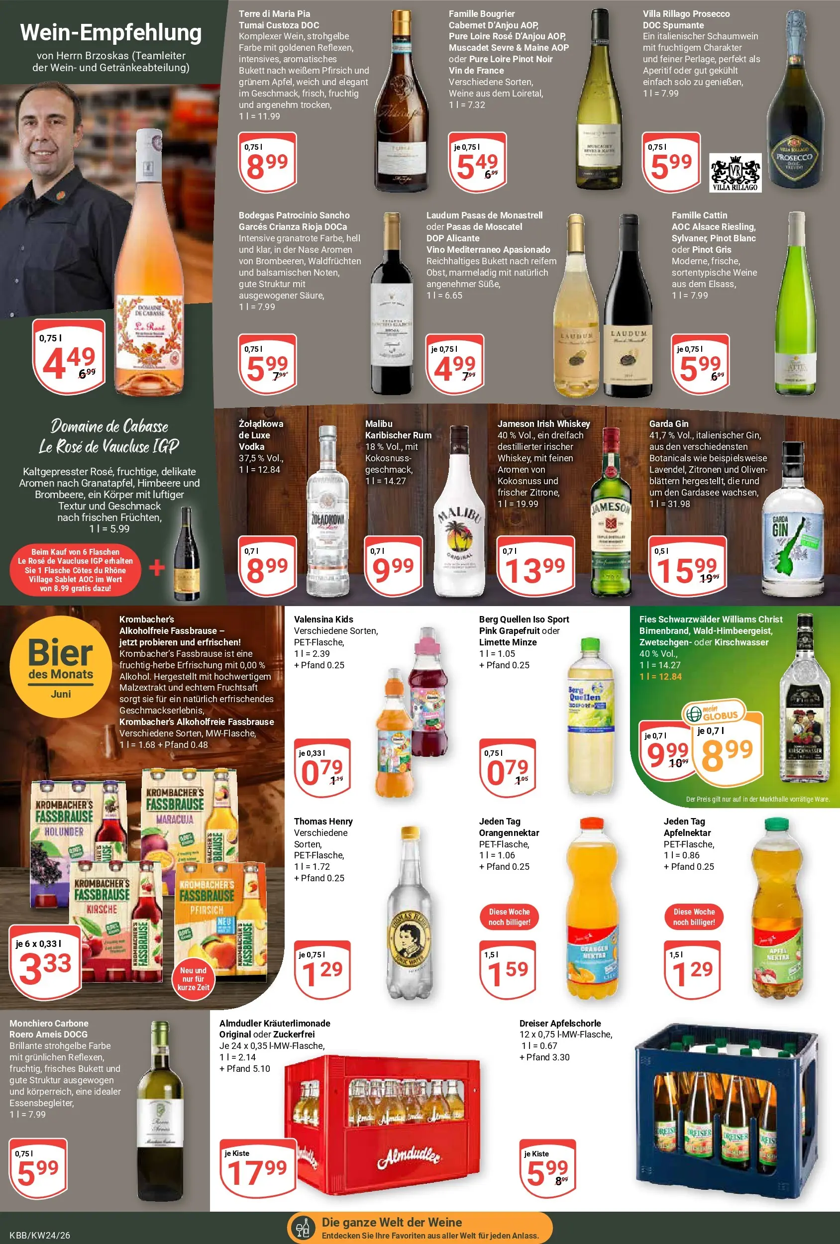 Globus Prospekt Koblenz-Bubenheim (ab 08.06.2026) » Angebote online | Seite: 18 | Produkte: Rum, Grapefruit, Gin, Zitronen