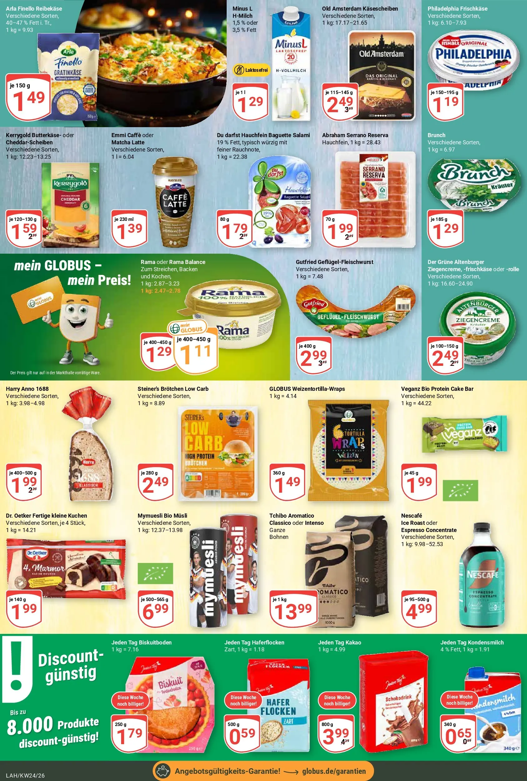 Globus Prospekt Lahnstein (ab 08.06.2026) » Angebote online | Seite: 16 | Produkte: Musli, Nescafe, Rama, Frischkase