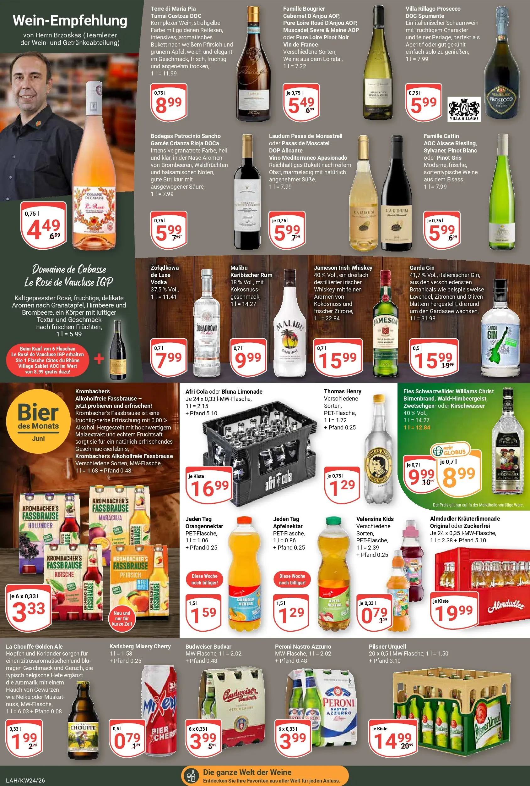 Globus Prospekt Lahnstein (ab 08.06.2026) » Angebote online | Seite: 18 | Produkte: Bier, Zwetschgen, Prosecco, Whiskey