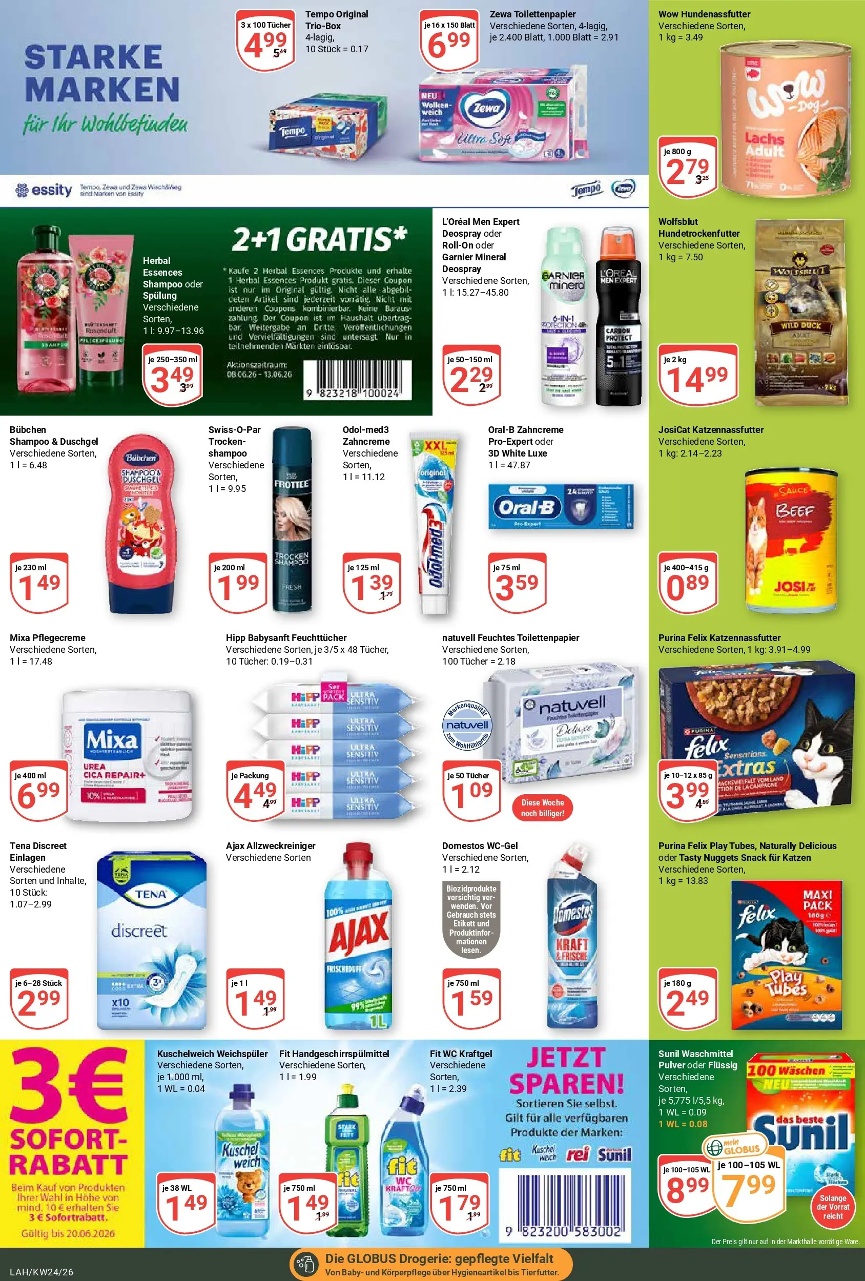 Globus Prospekt Lahnstein (ab 08.06.2026) » Angebote online | Seite: 21 | Produkte: Kuschelweich, Zewa, Waschmittel, Toilettenpapier