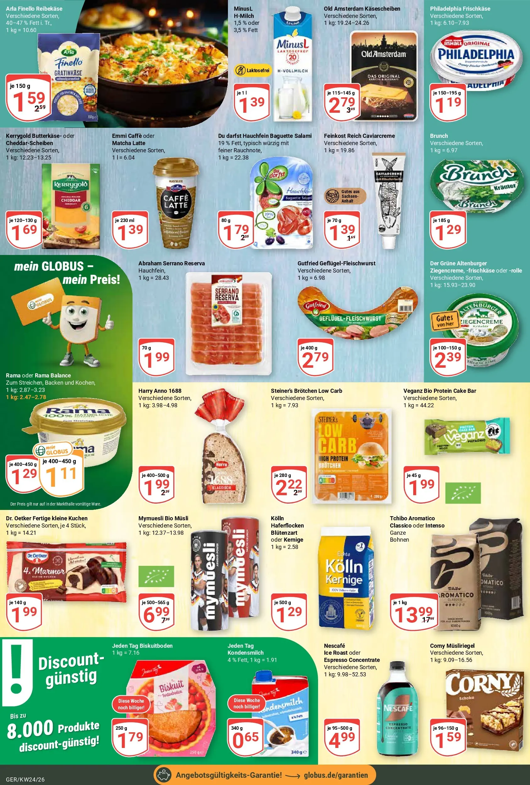 Globus Prospekt Gera (ab 08.06.2026) » Angebote online | Seite: 16 | Produkte: Nescafe, Baguette, Salami, Salat