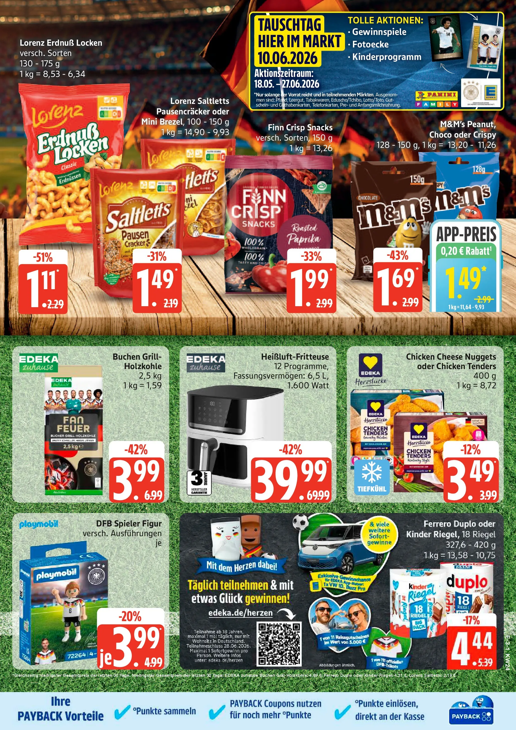 Edeka Prospekt Hamburg (ab 08.06.2026) » Angebote Online | Seite: 3 | Produkte: Grill, Ferrero duplo, M&M's, Heißluftfritteuse