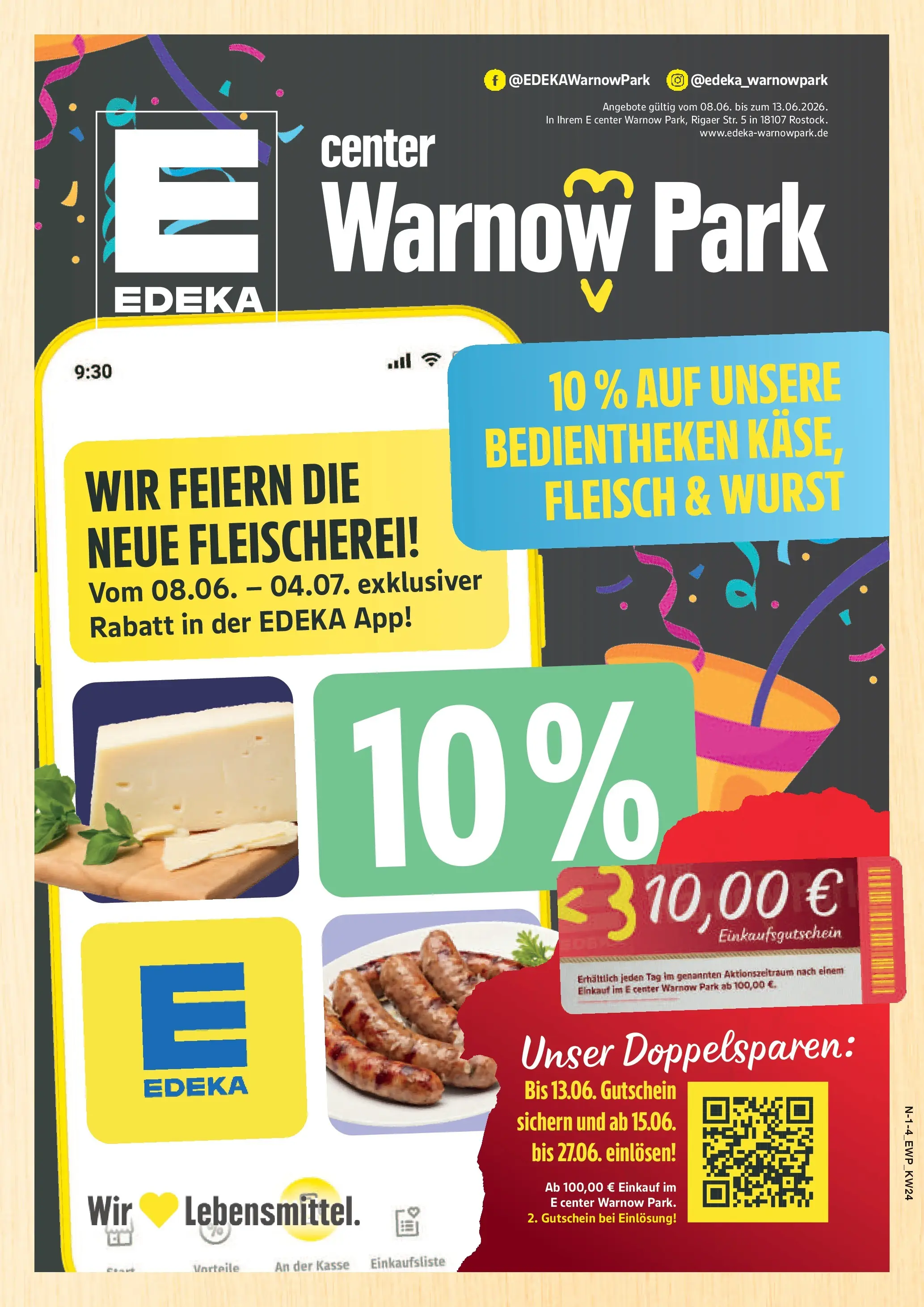 Edeka prospekt Rostock (ab 08.06.2026) » Angebote Online | Seite: 1 | Produkte: Wurst, Fleisch