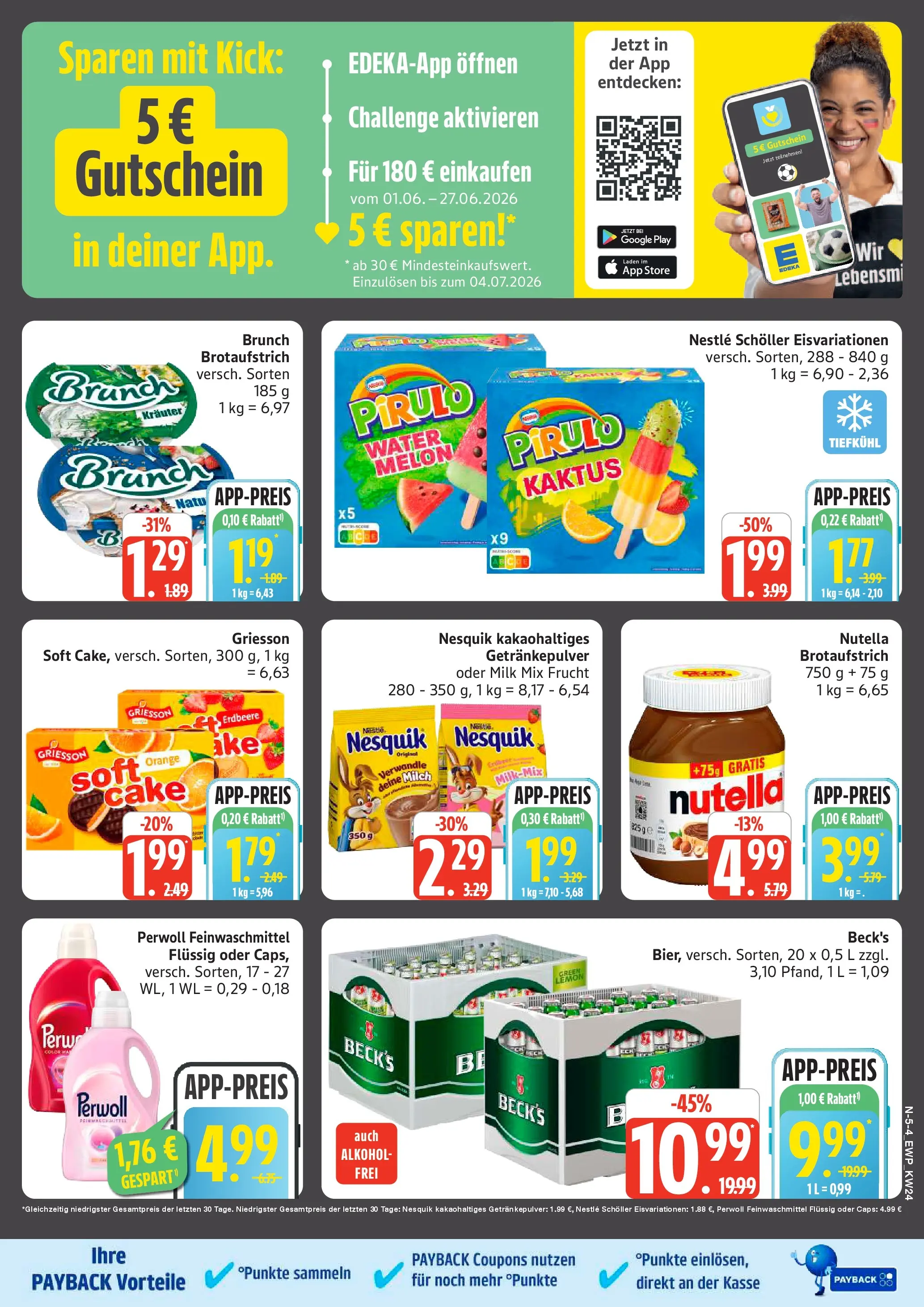 Edeka prospekt Rostock (ab 08.06.2026) » Angebote Online | Seite: 5 | Produkte: Nesquik, Bier, Perwoll, Nutella
