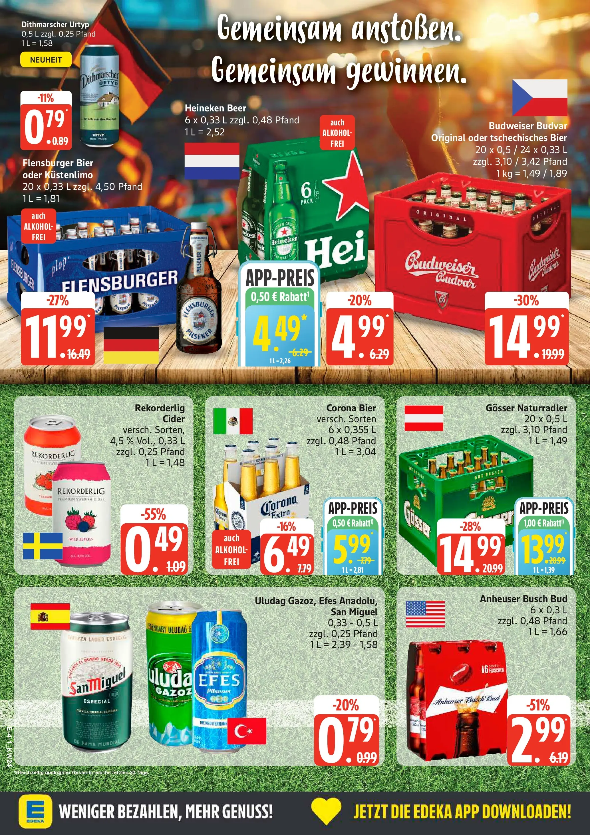 Edeka Prospekt Hamburg (ab 08.06.2026) » Angebote Online | Seite: 4 | Produkte: Bier, Flensburger, Heineken, Budweiser