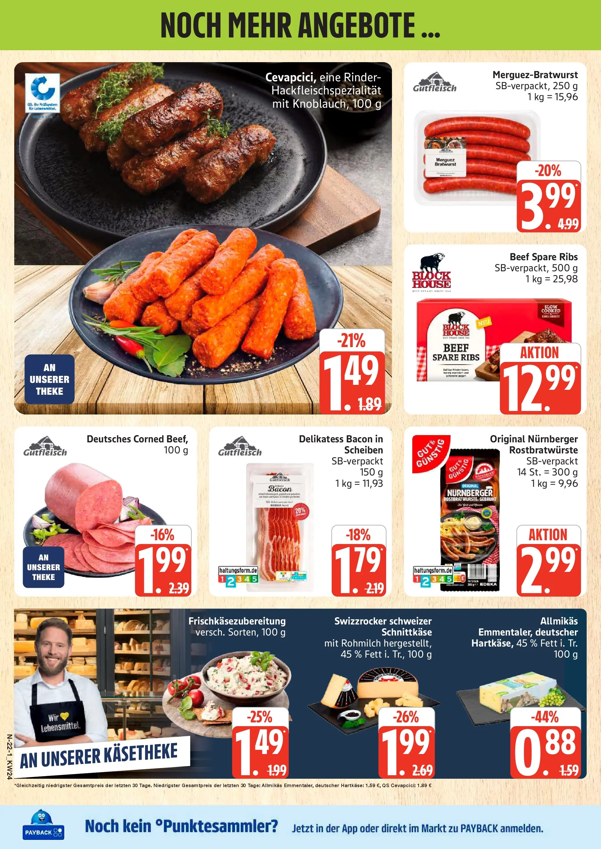 Marktkauf Prospekt Cuxhaven (ab 08.06.2026) » Angebote online | Seite: 22 | Produkte: Theke, Bratwurst, Spare ribs, Fleisch