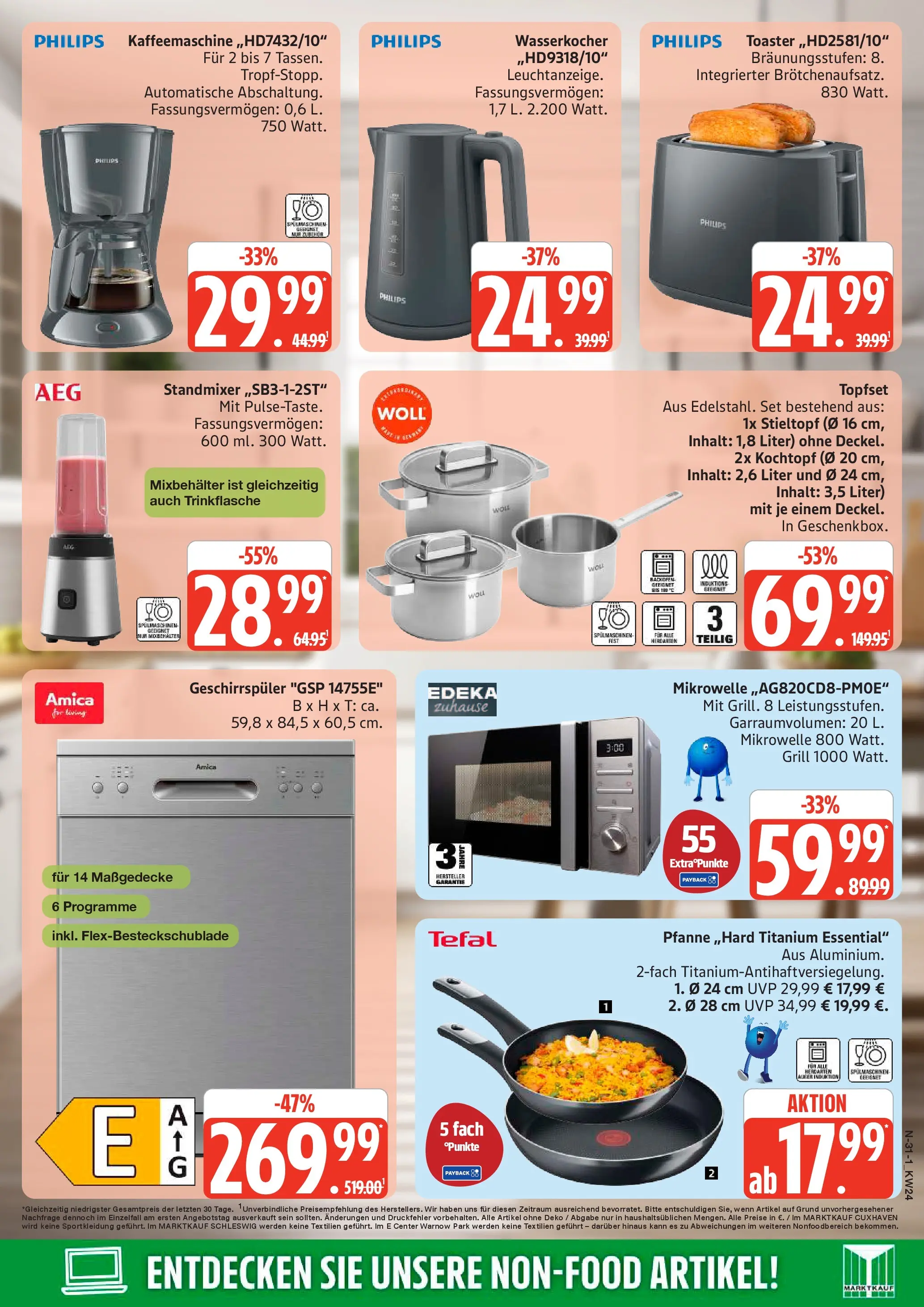 Marktkauf Prospekt Cuxhaven (ab 08.06.2026) » Angebote online | Seite: 31 | Produkte: Philips, Geschirrspüler, Grill, Kaffeemaschine