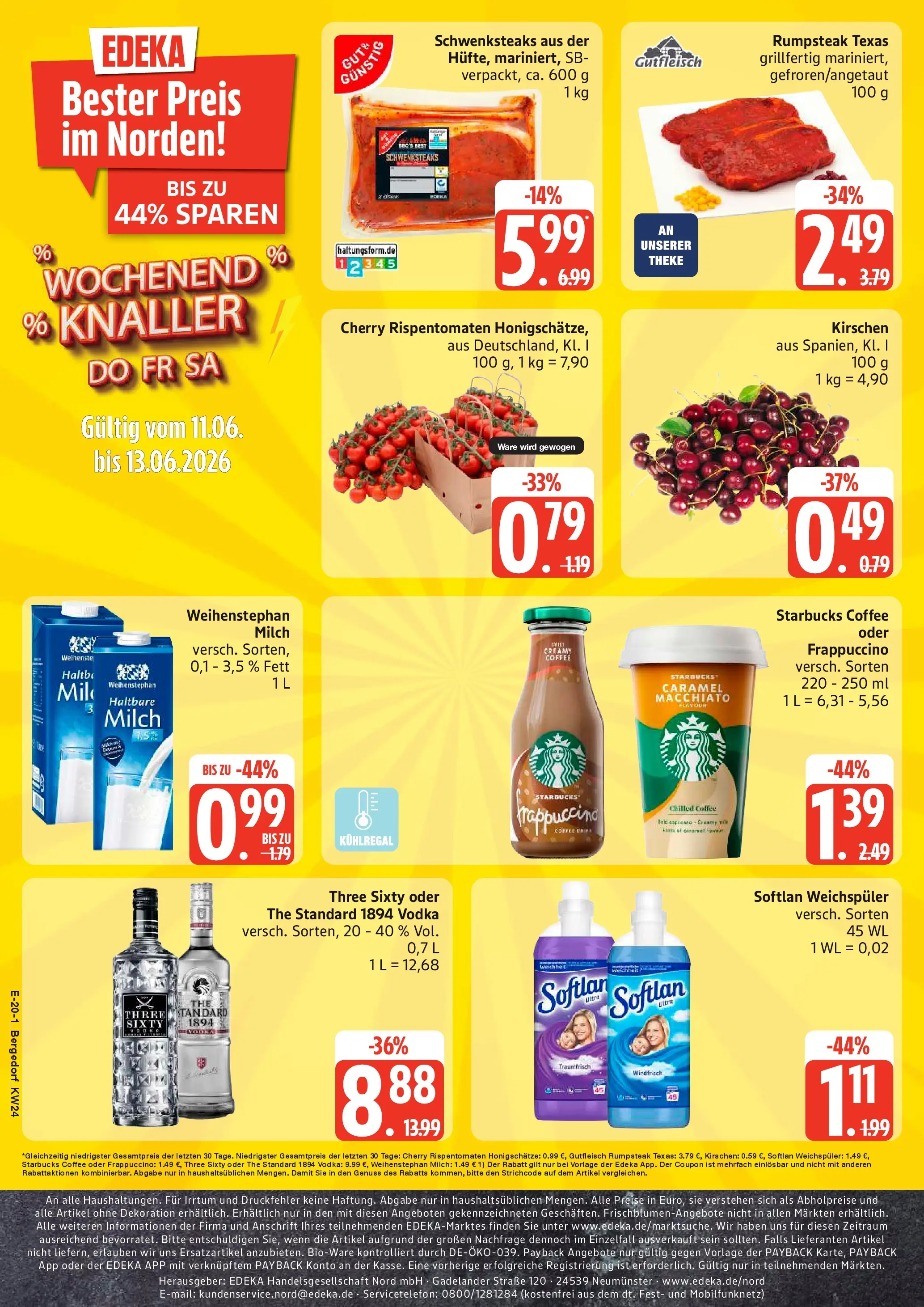 Edeka Prospekt Hamburg (ab 08.06.2026) » Angebote Online | Seite: 26 | Produkte: Starbucks, Kirschen, Weichspüler, Vodka