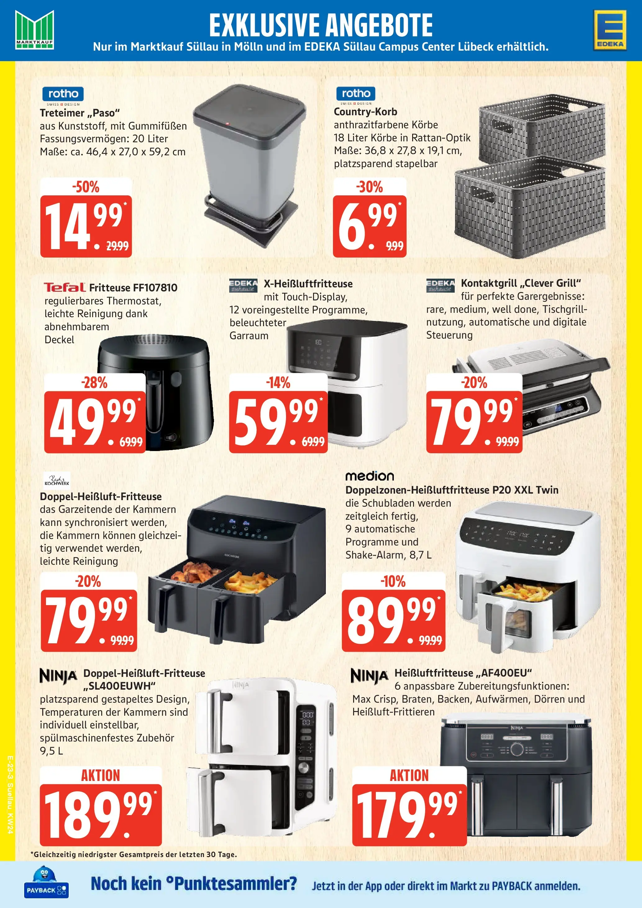 Edeka prospekt Ratzeburg (ab 08.06.2026) » Angebote Online | Seite: 29 | Produkte: Grill, Friteuse, Fritteuse, Heißluftfritteuse