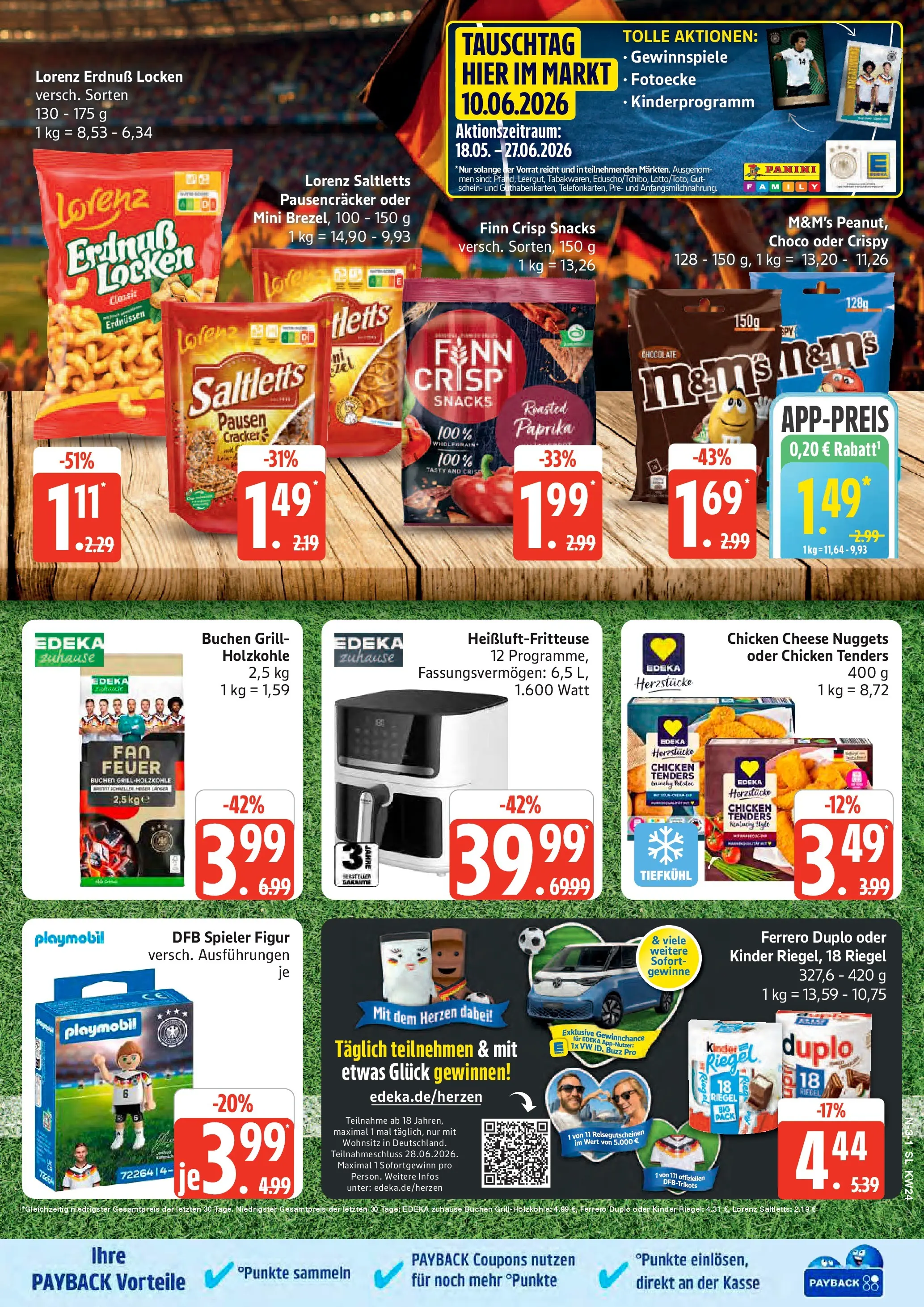 Edeka prospekt Schleswig (ab 08.06.2026) » Angebote Online | Seite: 3 | Produkte: Grill, M&M's, Kinder riegel, Paprika