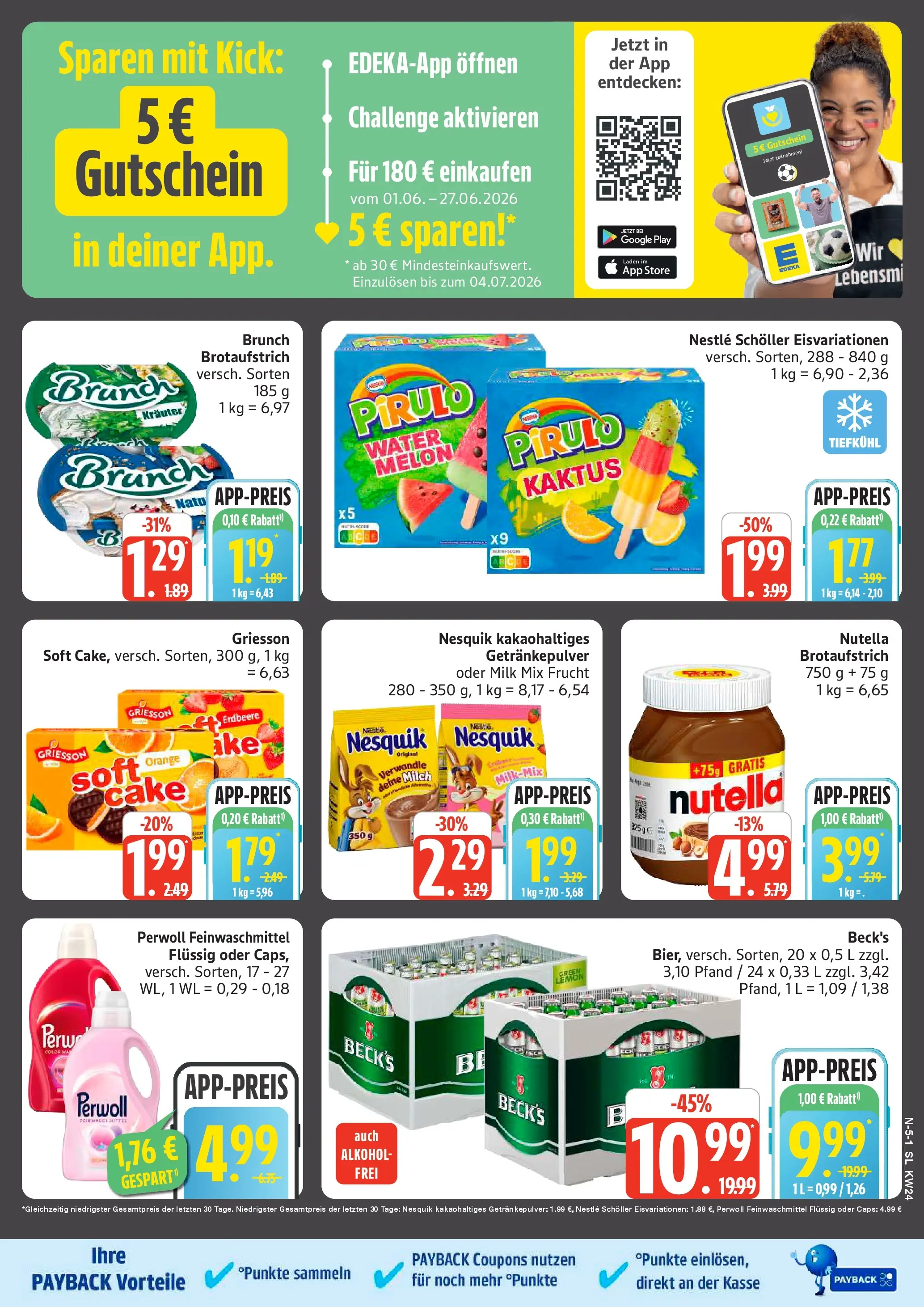 Edeka prospekt Schleswig (ab 08.06.2026) » Angebote Online | Seite: 5 | Produkte: Nesquik, Milch, Bier, Perwoll
