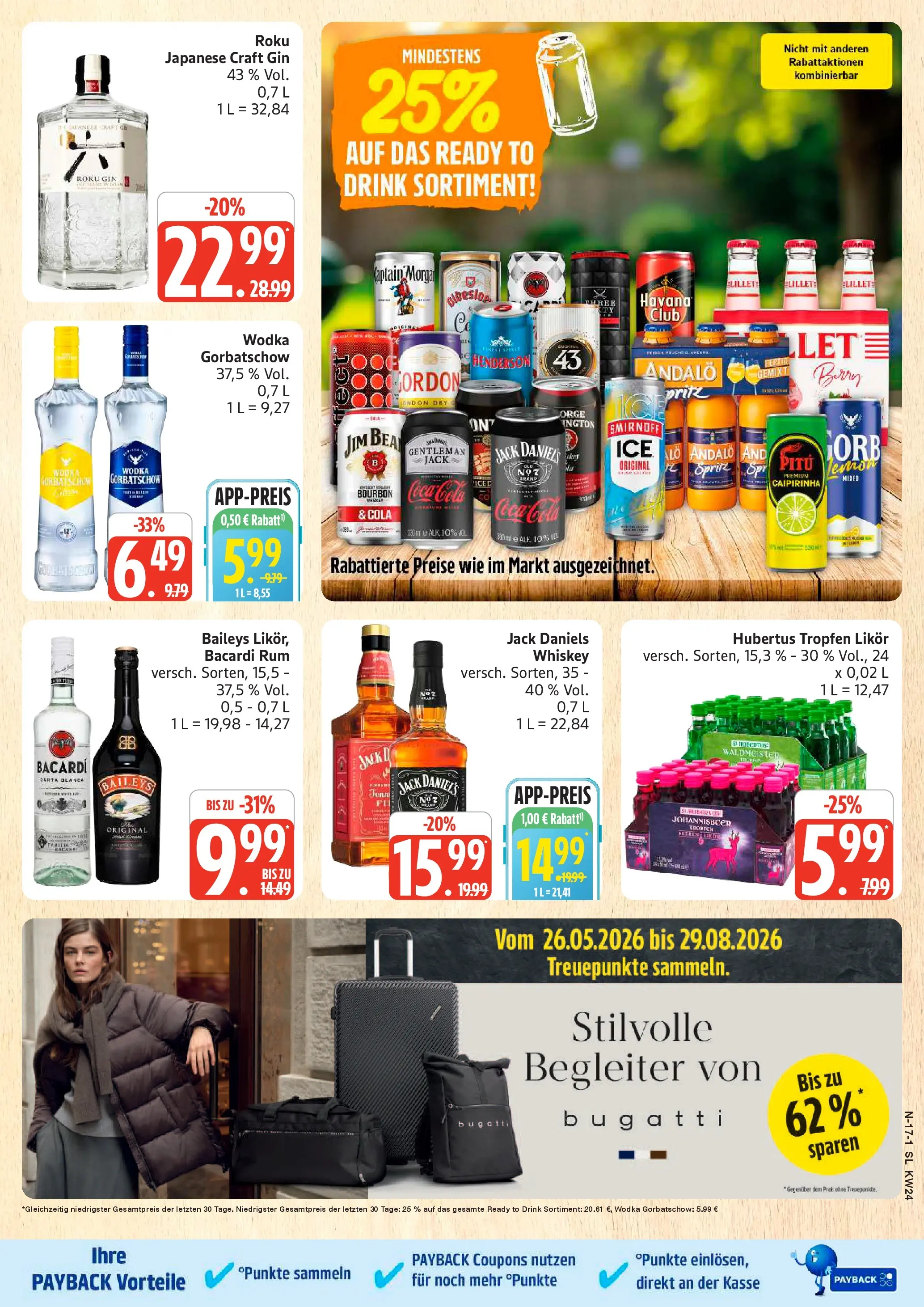 Edeka prospekt Schleswig (ab 08.06.2026) » Angebote Online | Seite: 17 | Produkte: Baileys, Vodka, Bourbon, Hubertus tropfen