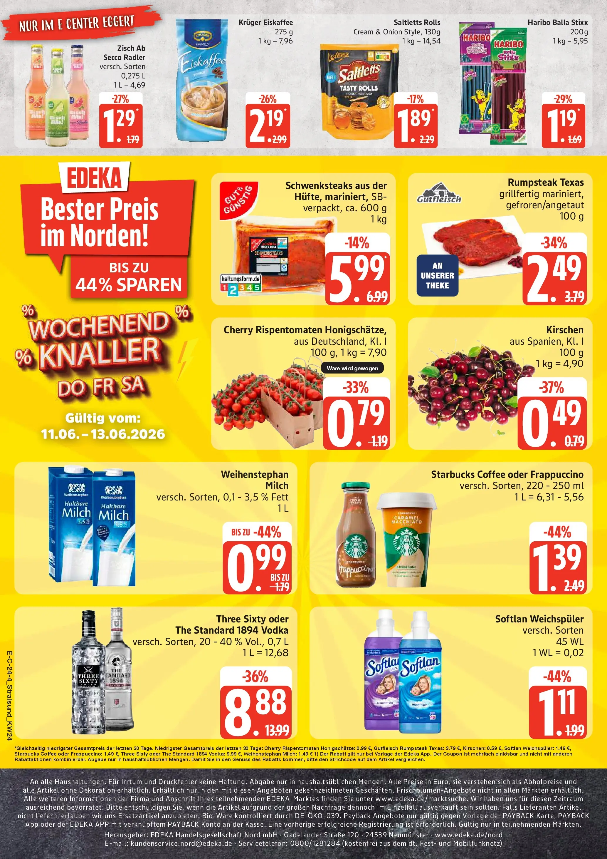Edeka Prospekt Stralsund (ab 08.06.2026) » Angebote Online | Seite: 30 | Produkte: Haribo, Theke, Starbucks, Vodka