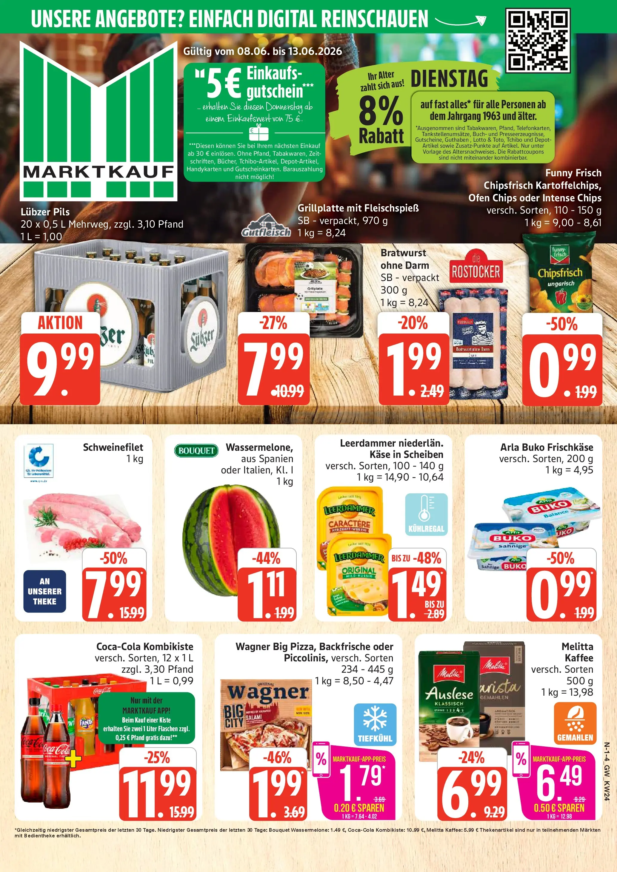 Marktkauf Prospekt Neuenkirchen (ab 08.06.2026) » Angebote online | Seite: 1 | Produkte: Melitta, Ofen, Pils, Schweinefilet