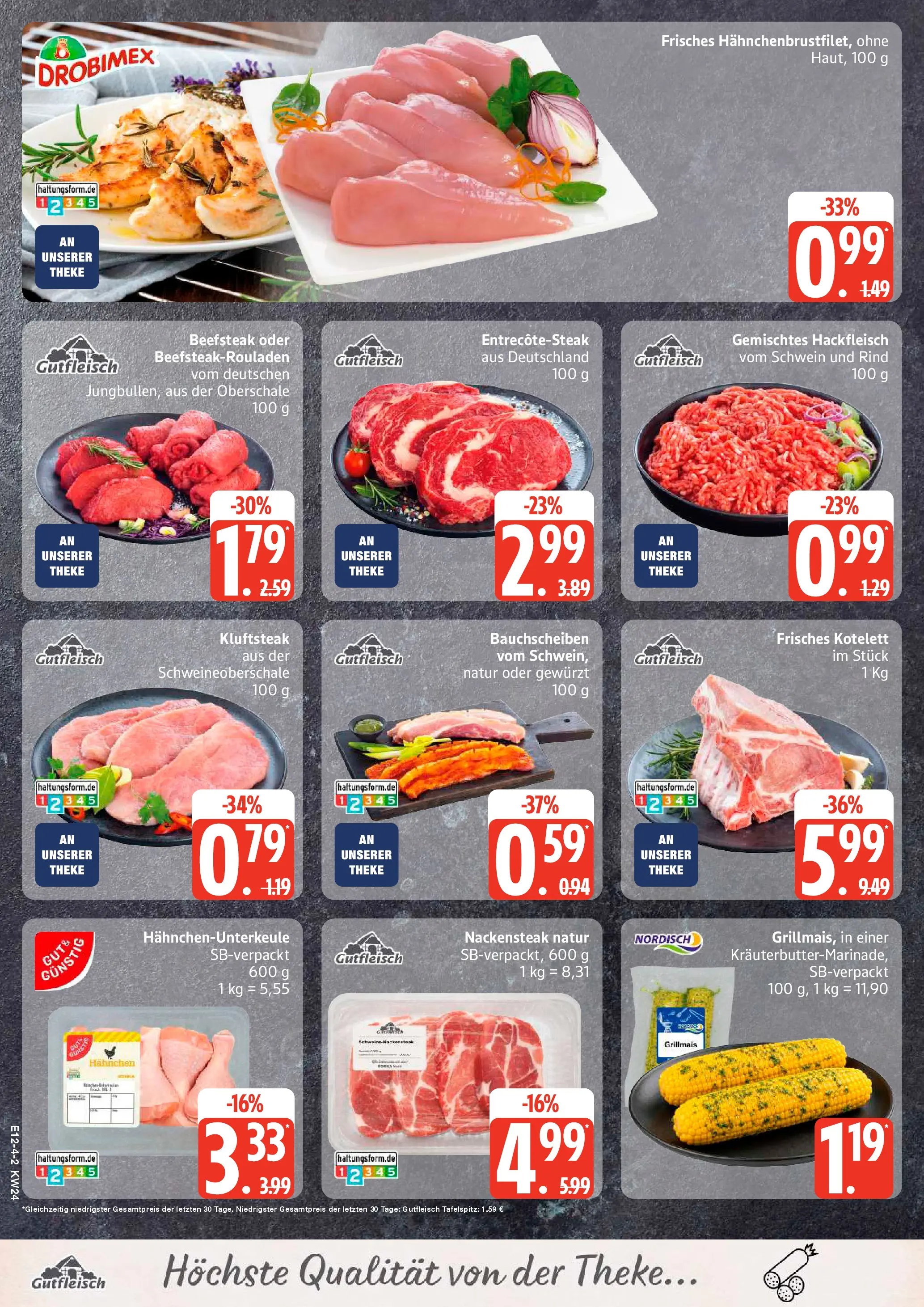 Edeka prospekt Sterup (ab 08.06.2026) » Angebote Online | Seite: 4 | Produkte: Hahnchen, Entrecote, Steak, Hackfleisch