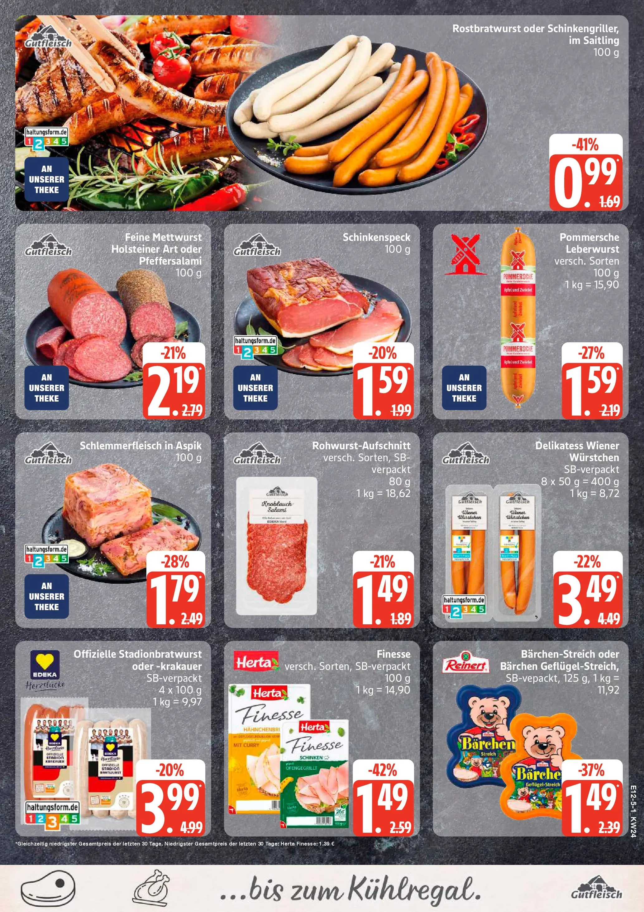 Edeka prospekt Ammersbek (ab 08.06.2026) » Angebote Online | Seite: 5 | Produkte: Bratwurst, Knoblauch, Salami, Schinken