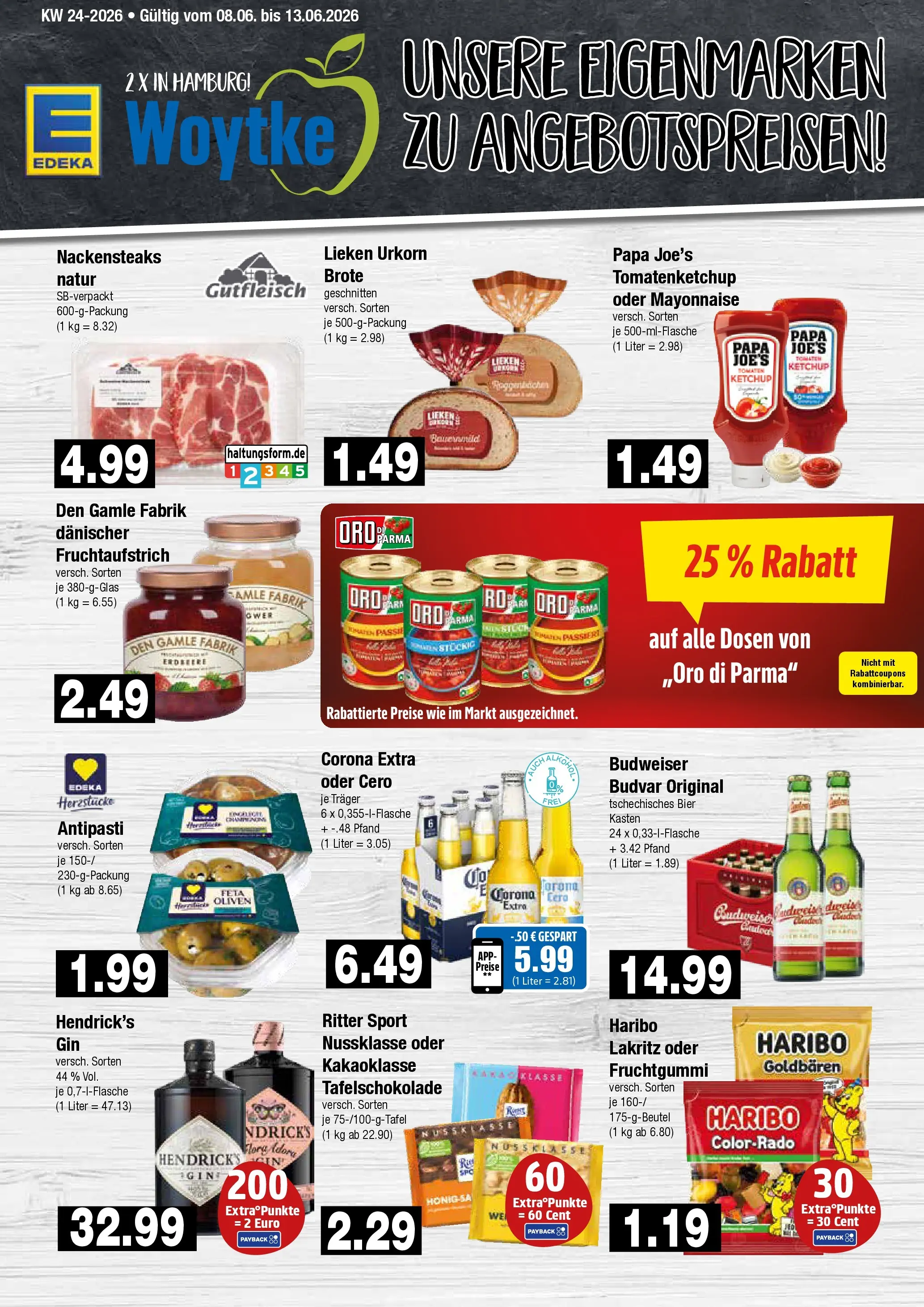 Edeka prospekt Hamburg (ab 08.06.2026) » Angebote Online | Seite: 9 | Produkte: Haribo, Bier, Oro di parma, Gin