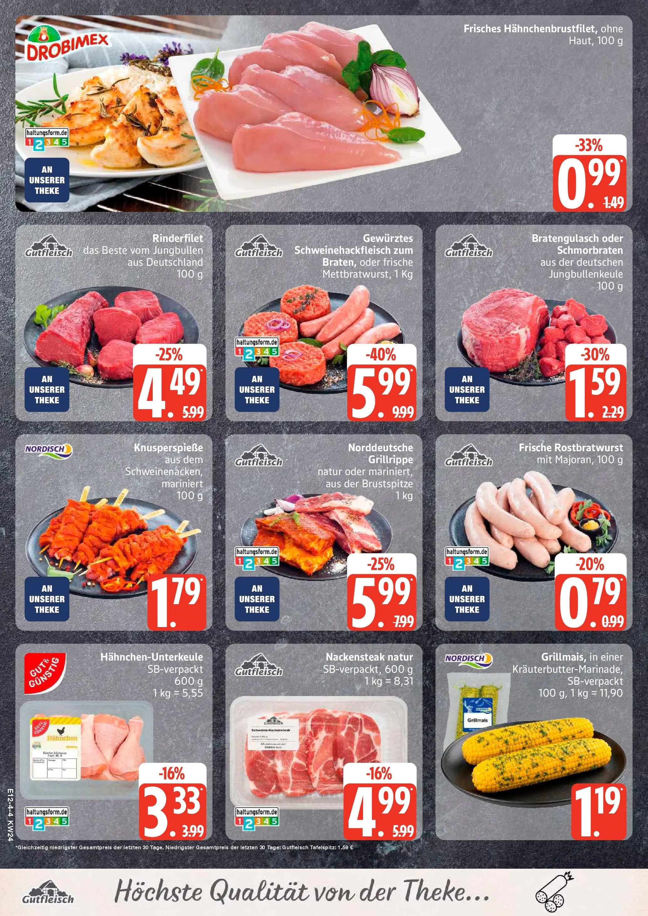 Edeka prospekt Rostock-Gehlsdorf (ab 08.06.2026) » Angebote Online | Seite: 4 | Produkte: Hahnchen, Theke, Rinderfilet, Bratwurst