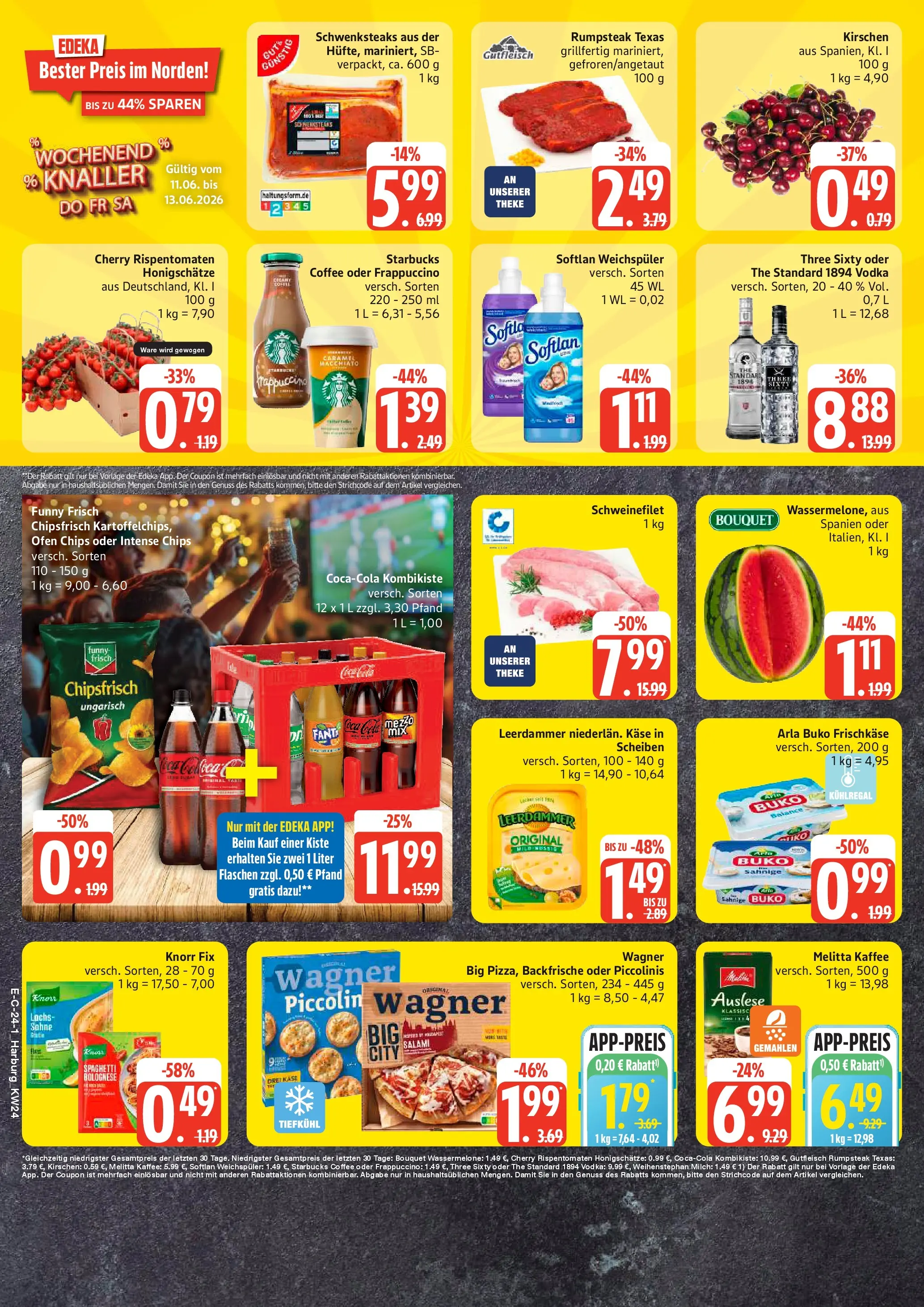 Edeka prospekt Hamburg (ab 08.06.2026) » Angebote Online | Seite: 30 | Produkte: Funny frisch, Starbucks, Salami, Pizza
