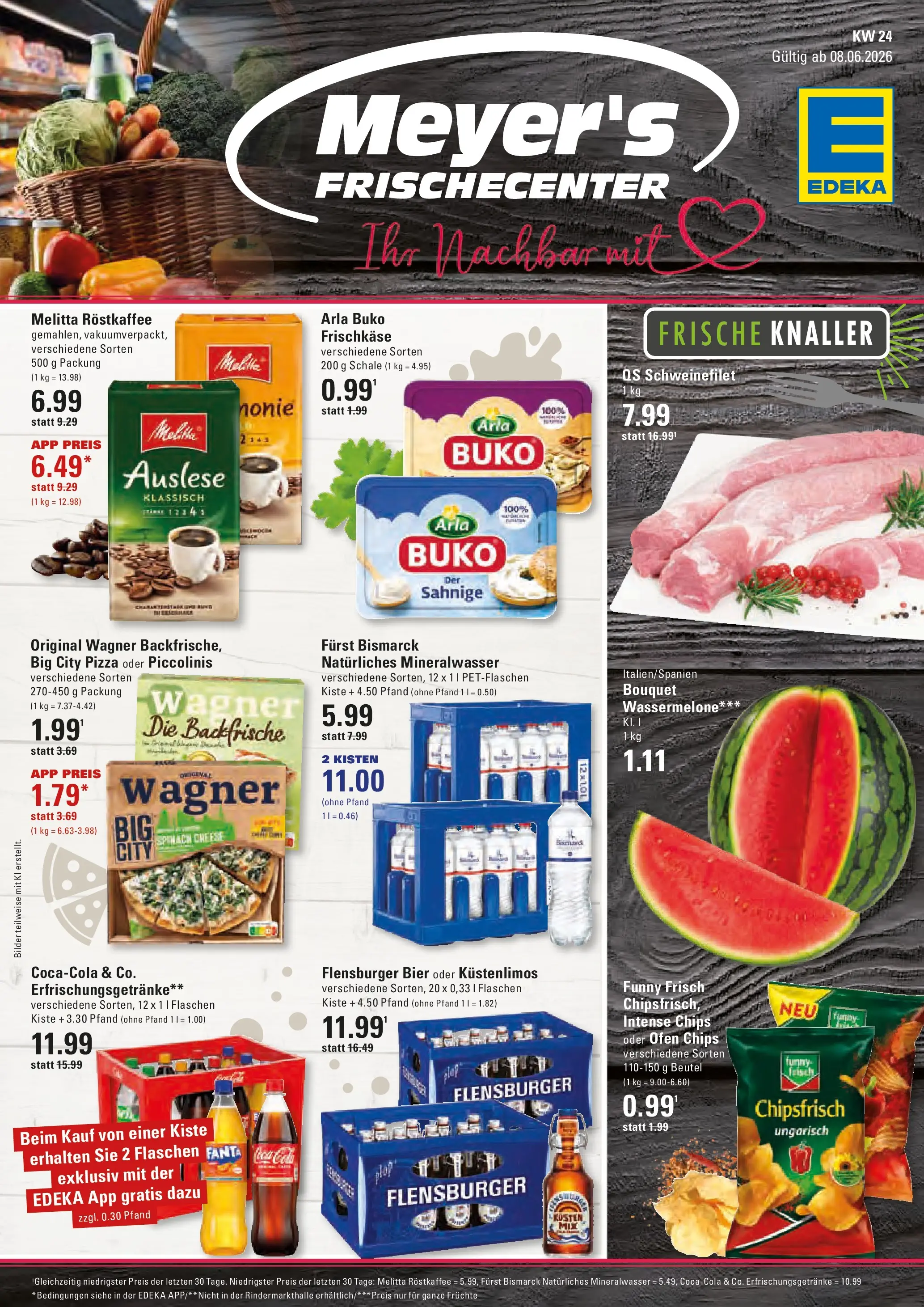 Edeka prospekt Hamburg (ab 08.06.2026) » Angebote Online | Seite: 1 | Produkte: Melitta, Ofen, Wassermelone, Piccolinis