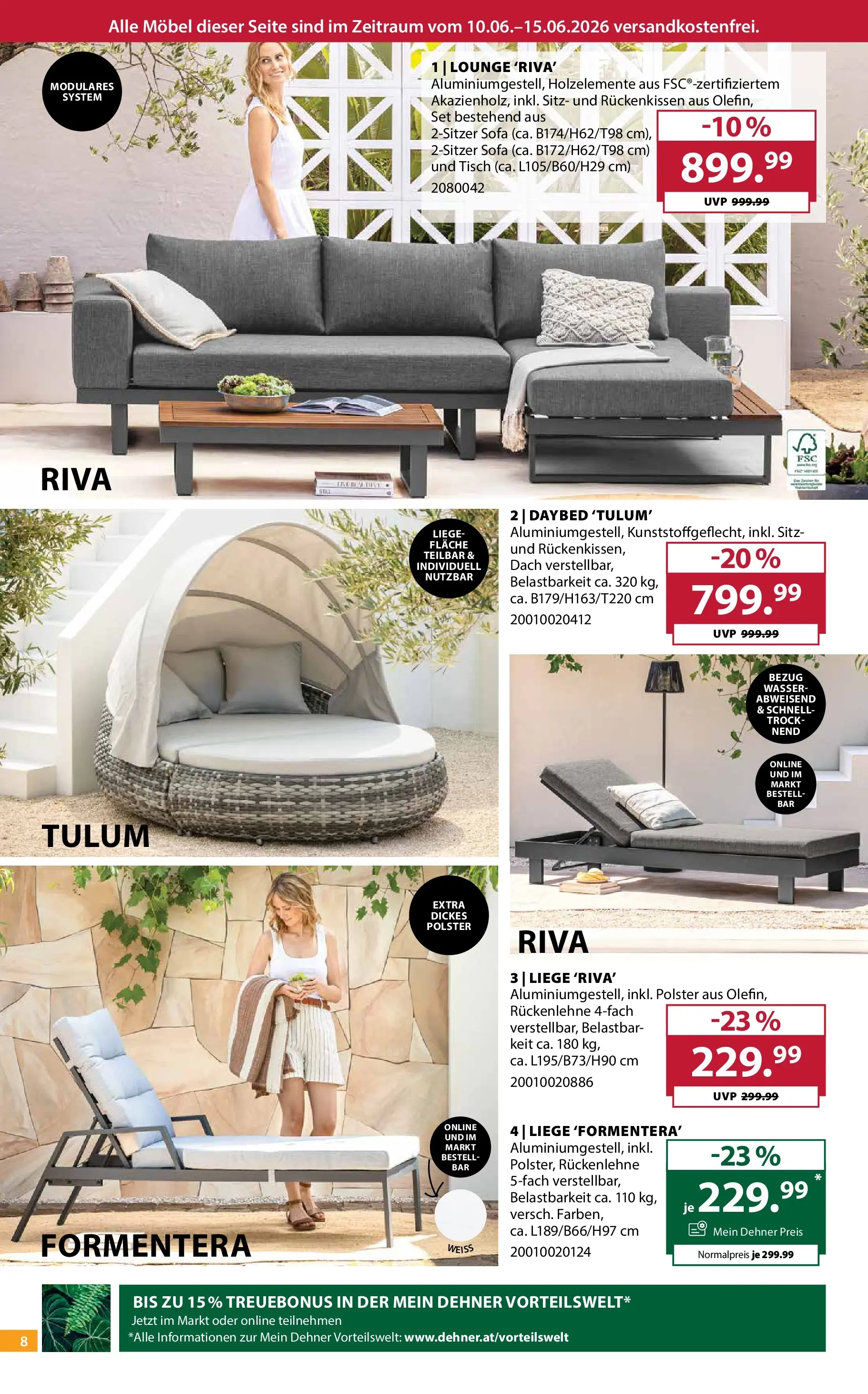 Dehner - Dehner: Garten & Zoo von 09.06.2026 - Aktuelle Angebote | Seite: 8 | Produkte: Wasser, Sofa, Tisch