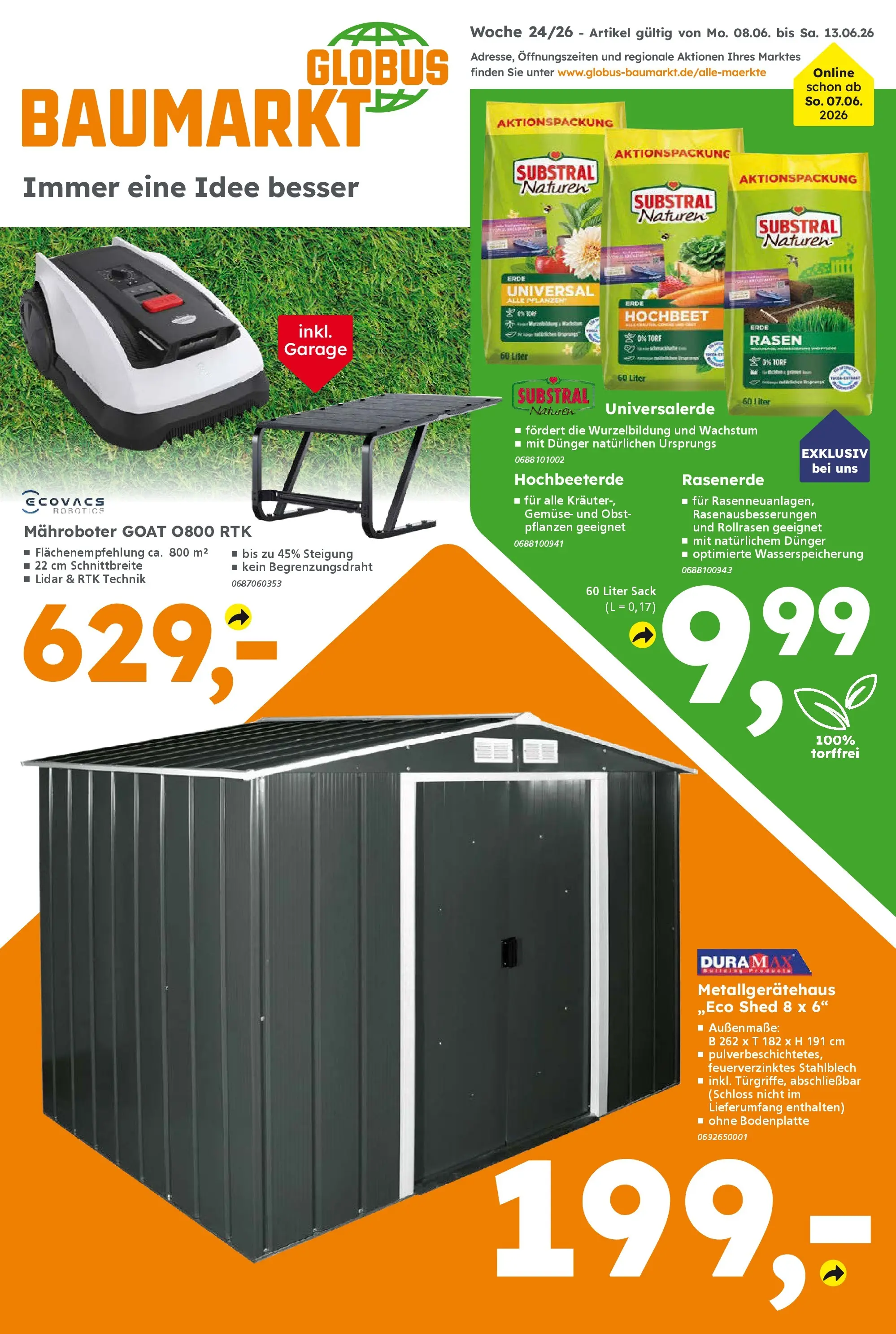 Globus Baumarkt Prospekt Königsbrunn (ab 08.06.2026) zum Blättern | Seite: 1 | Produkte: Hochbeet, Gemüse, Obst