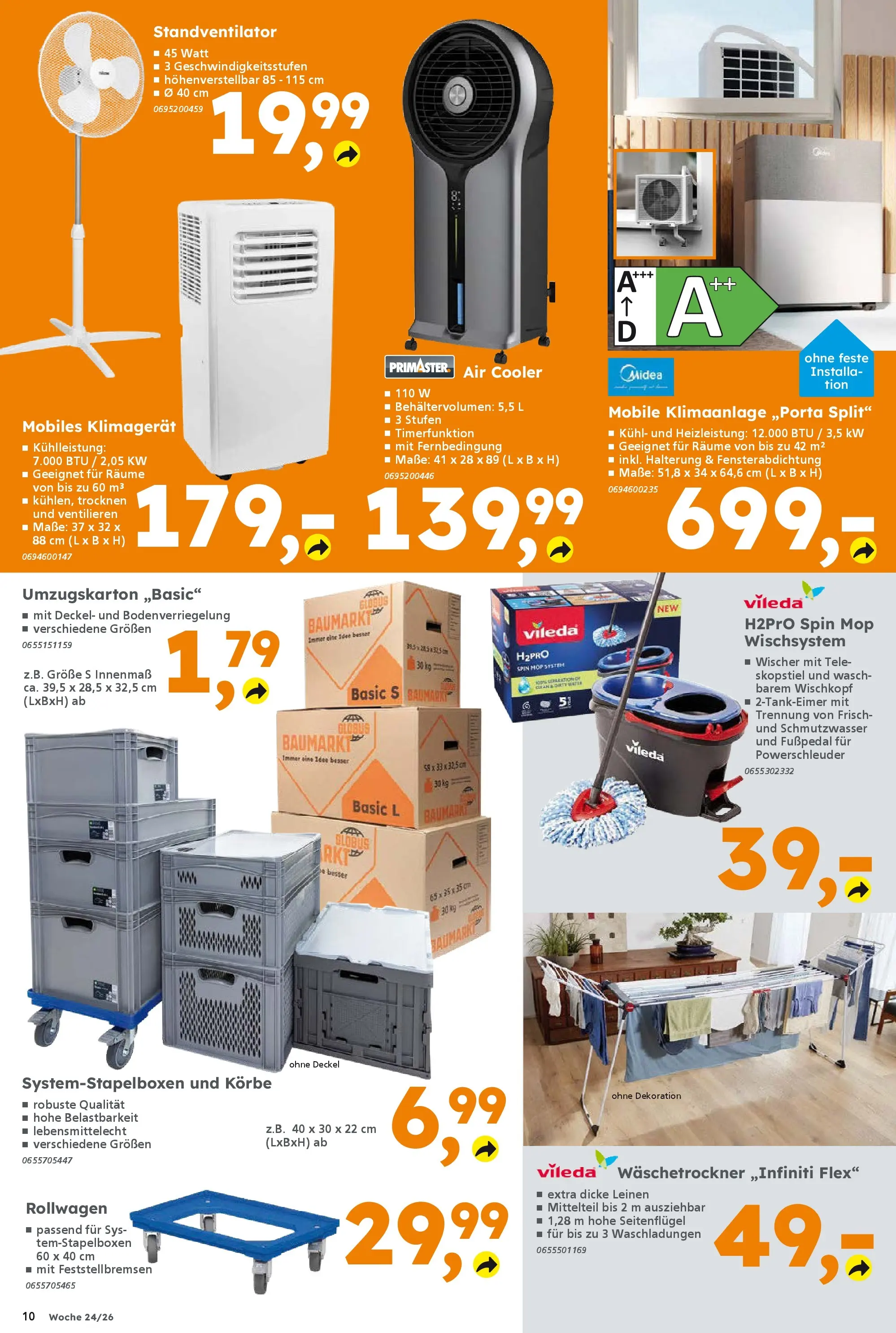 Globus Baumarkt Prospekt Königsbrunn (ab 08.06.2026) zum Blättern | Seite: 10 | Produkte: Klimaanlage, Klimagerät