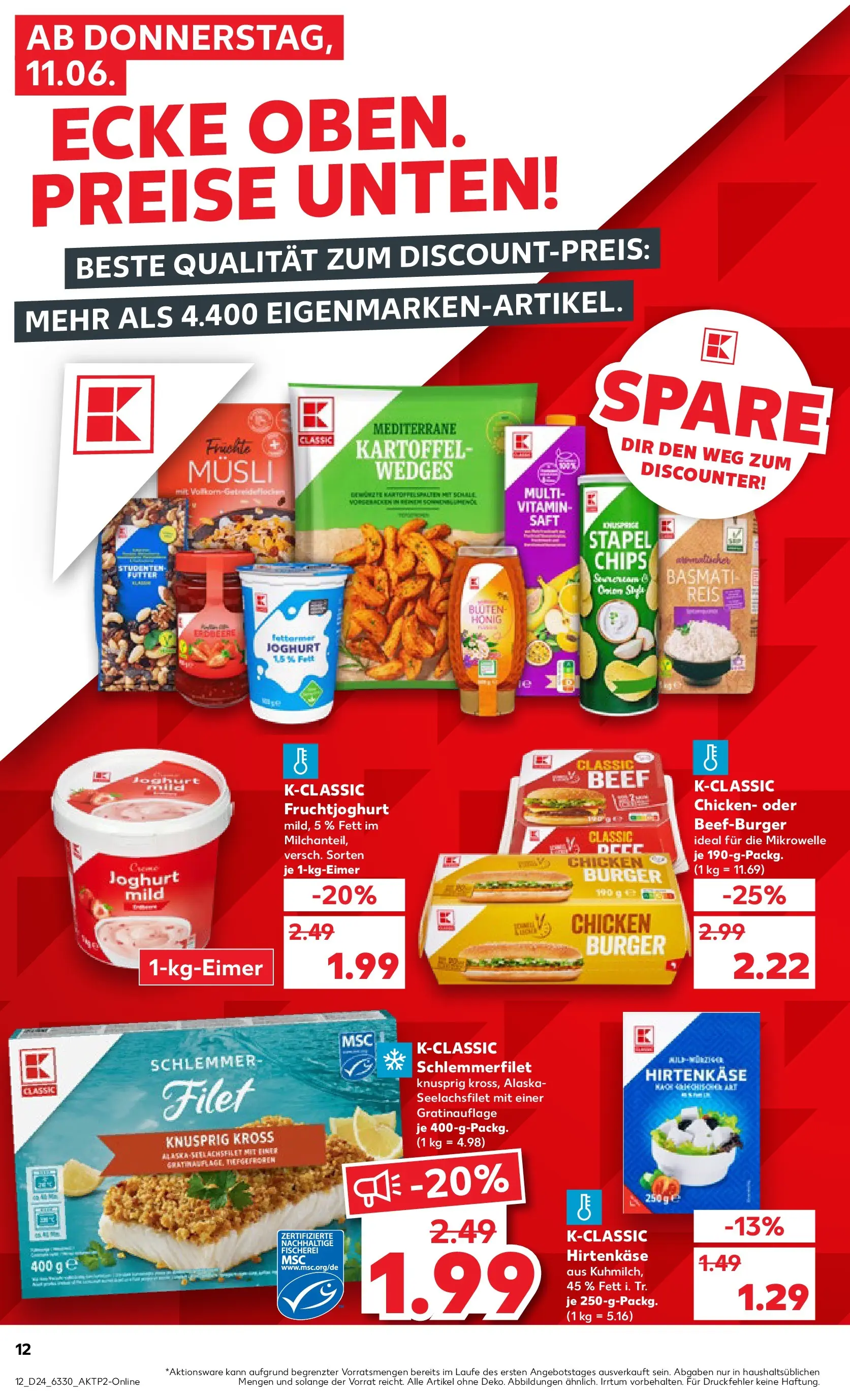 Prospekt Kaufland ab 10.06.2026 » Angebote Online zum Blättern | Seite: 12 | Produkte: Mikrowelle, Joghurt, Getreide, Chips