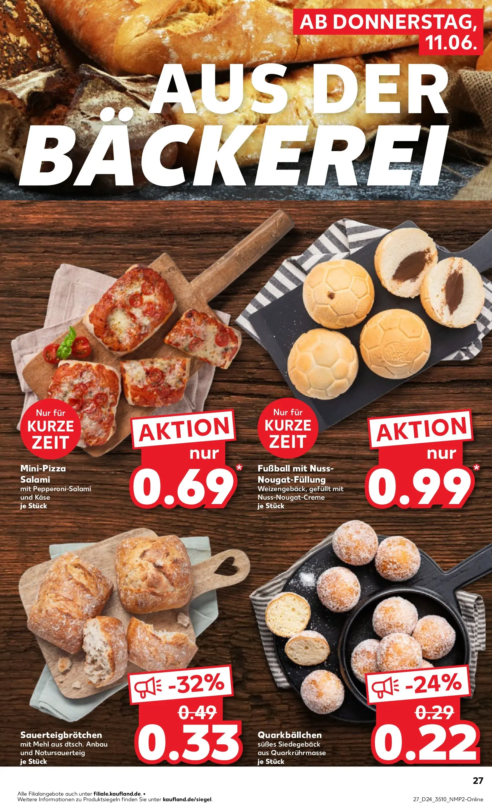 Prospekt Kaufland ab 10.06.2026 » Angebote Online zum Blättern | Seite: 27 | Produkte: Bäckerei, Käse, Salami, Pizza