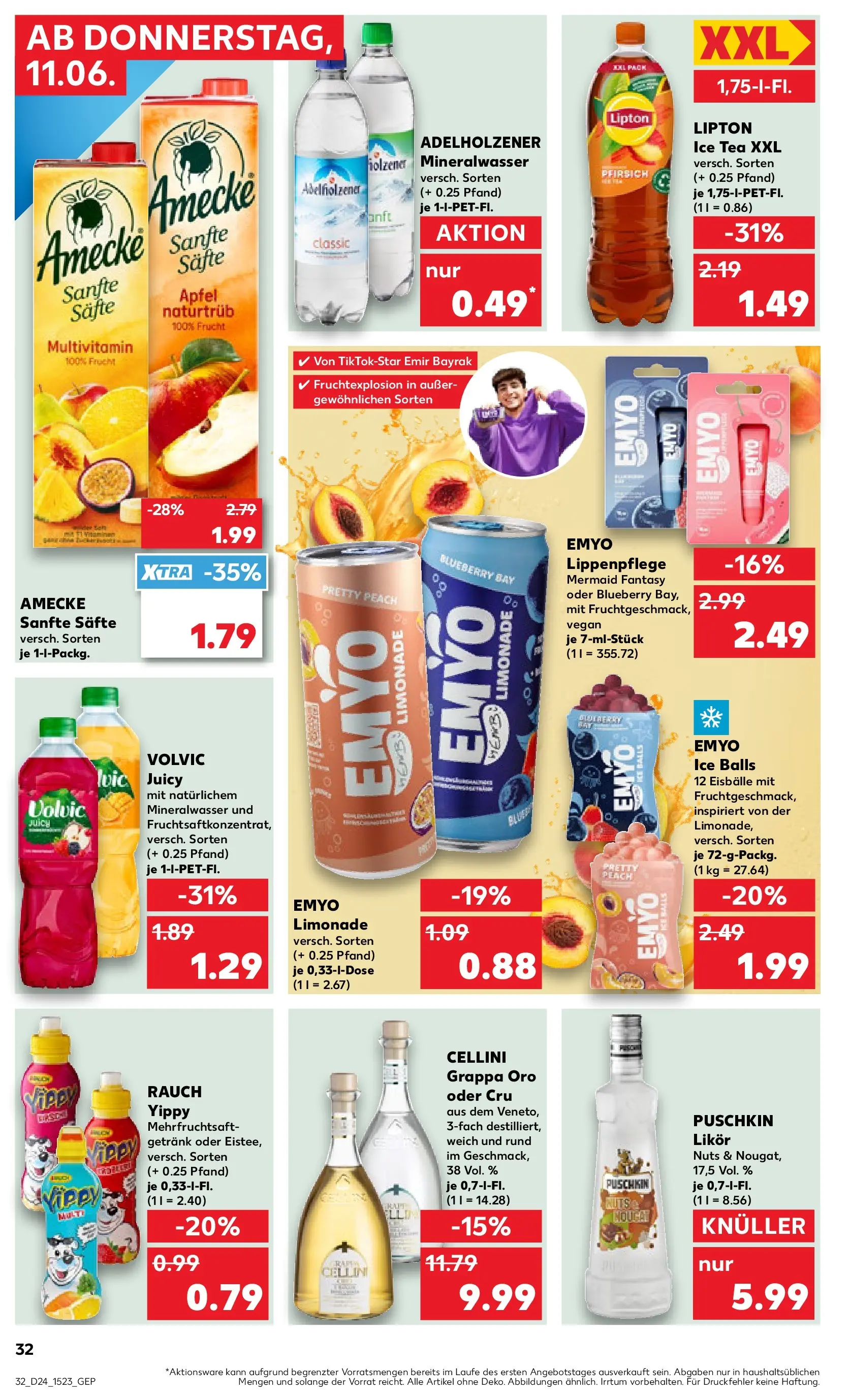 Prospekt Kaufland ab 11.06.2026 » Angebote Online zum Blättern | Seite: 32 | Produkte: Adelholzener, Äpfel, Mineralwasser, Lip Balm