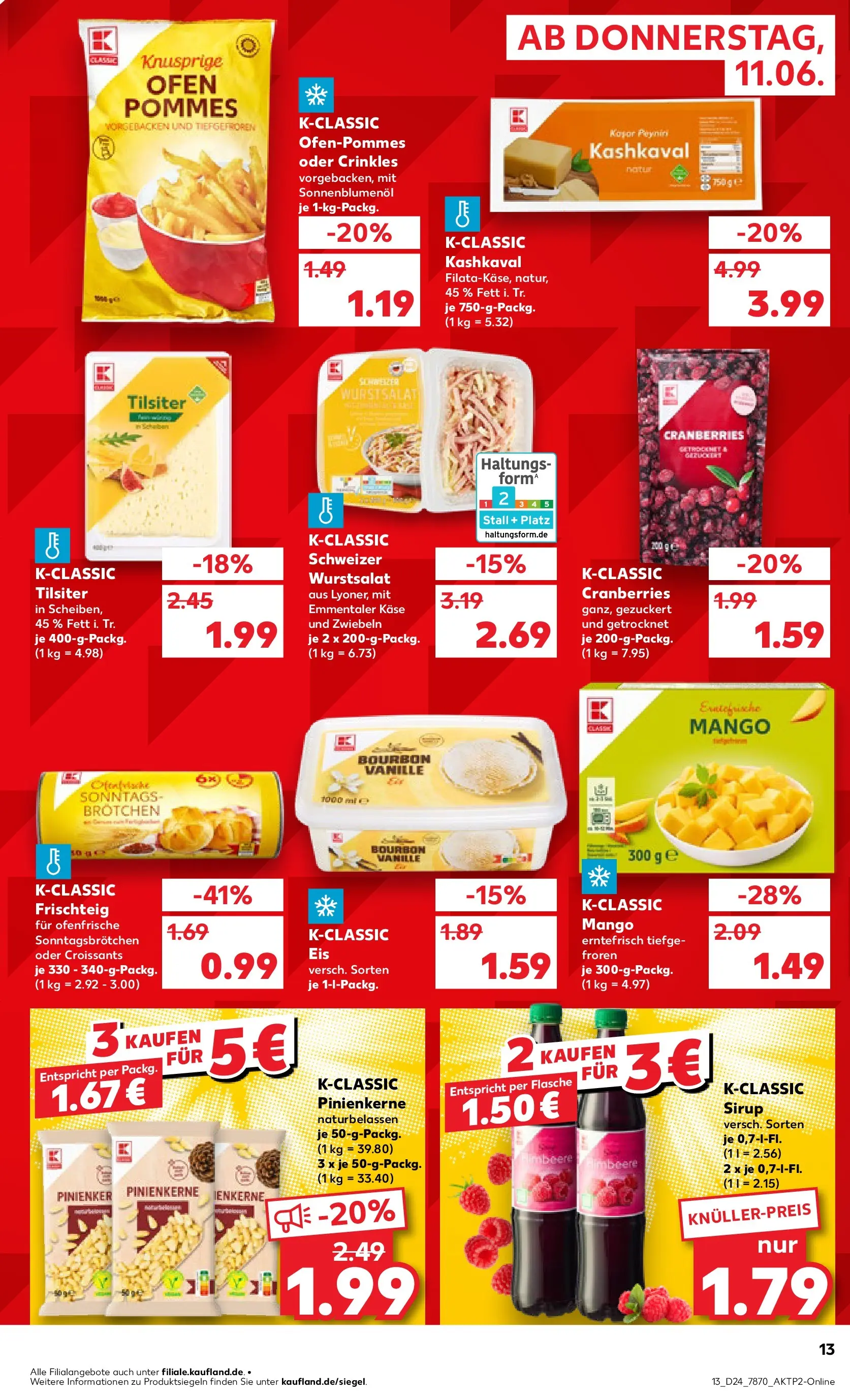 Prospekt Kaufland ab 08.06.2026 » Angebote Online zum Blättern | Seite: 18 | Produkte: Ofen, Käse, Sirup, Eis