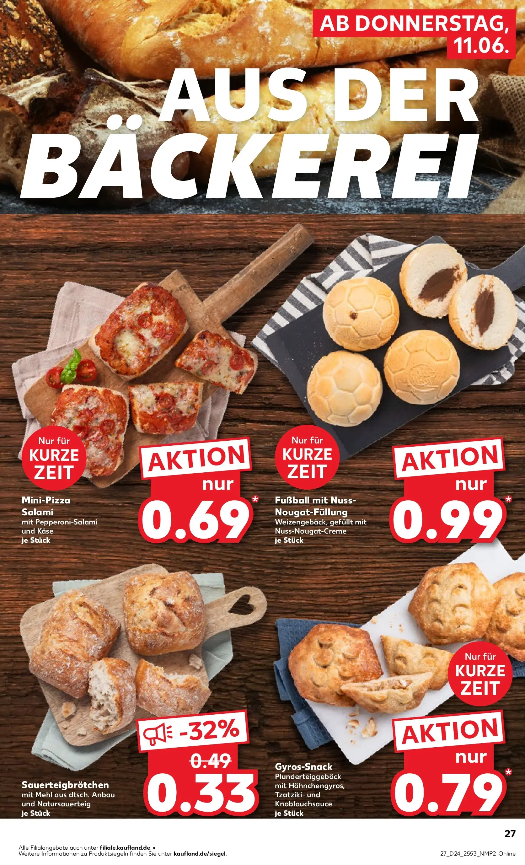 Prospekt Kaufland ab 10.06.2026 » Angebote Online zum Blättern | Seite: 27 | Produkte: Bäckerei, Mehl, Fußball, Pizza