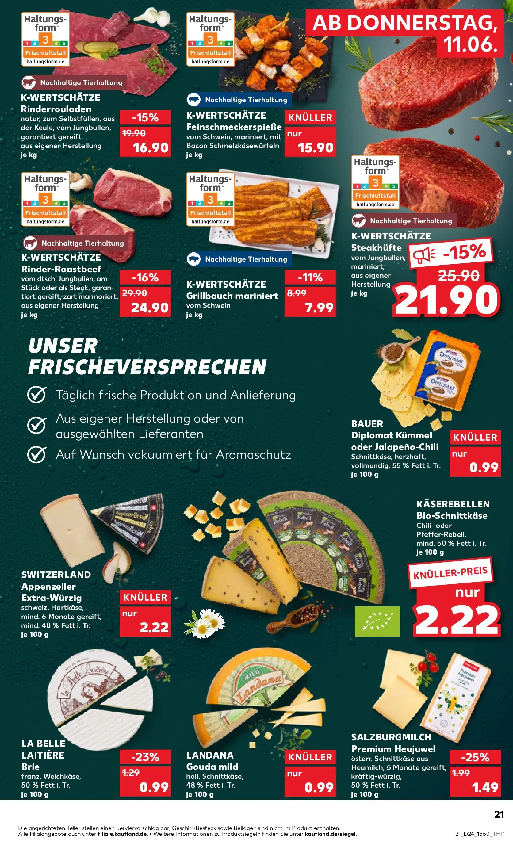 Prospekt Kaufland ab 10.06.2026 » Angebote Online zum Blättern | Seite: 21 | Produkte: Rinderrouladen, Gouda, Chili, Steak