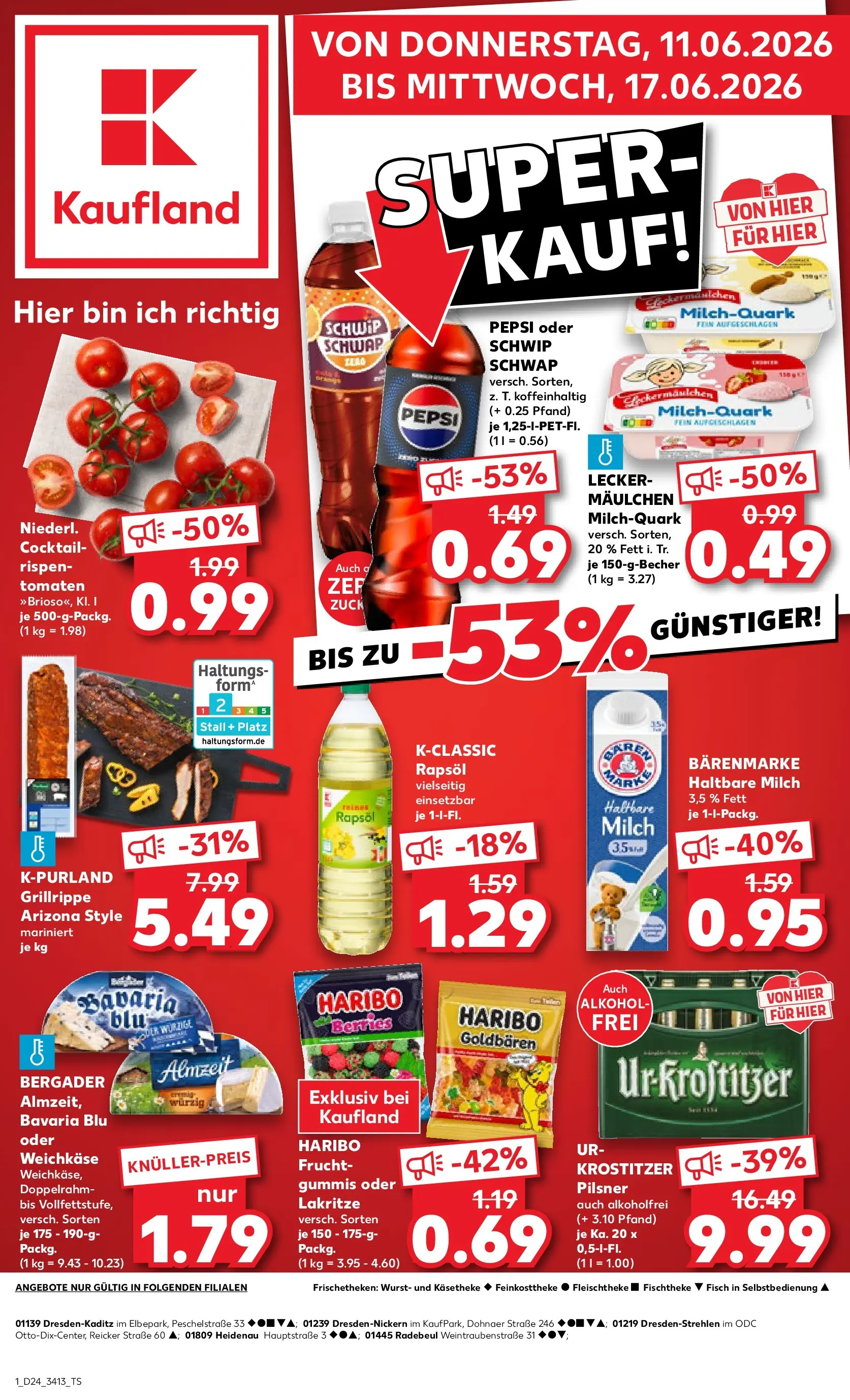 Prospekt Kaufland ab 08.06.2026 » Angebote Online zum Blättern | Seite: 10 | Produkte: Haribo, Quark, Haltbare milch, Tomaten