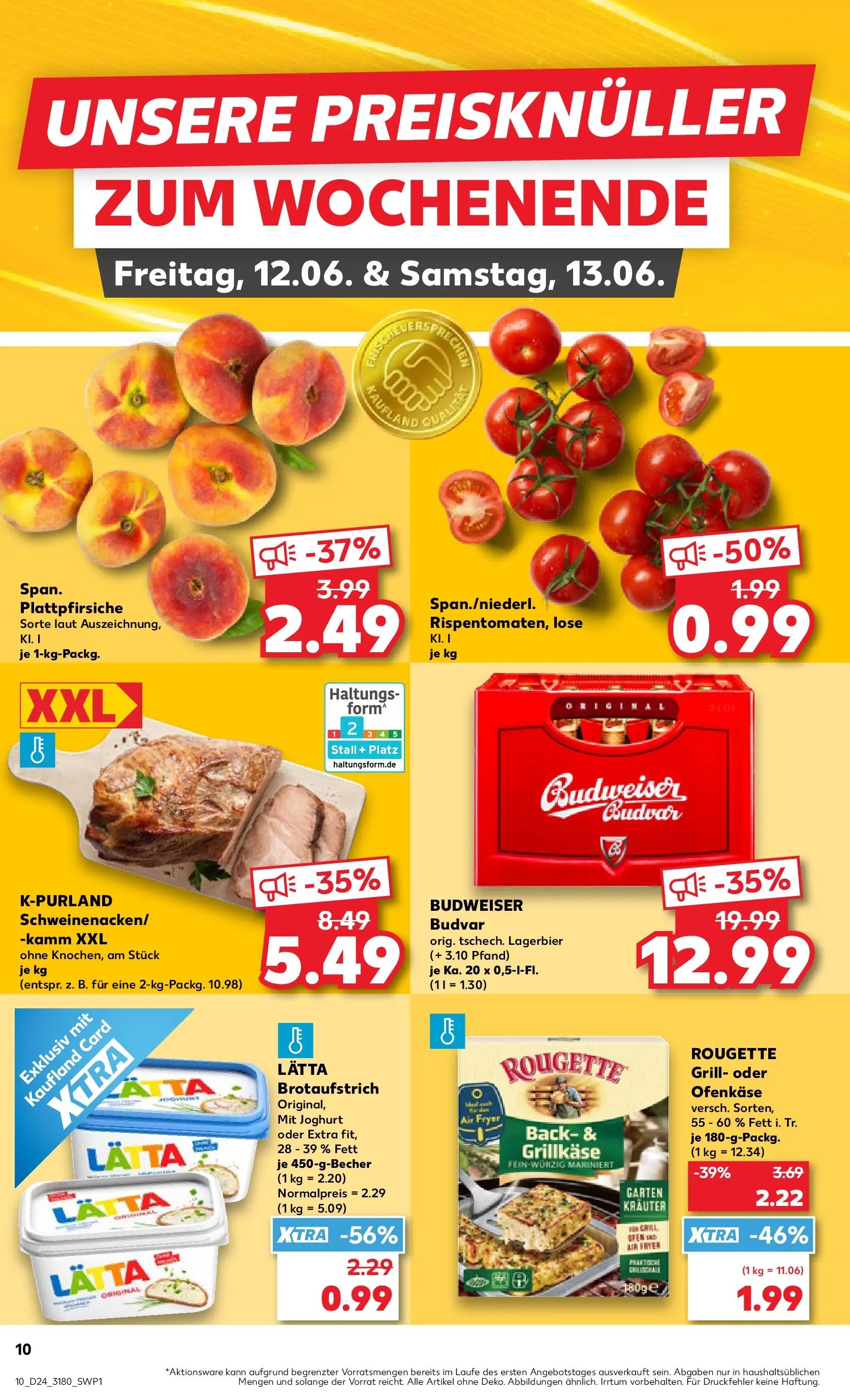 Prospekt Kaufland ab 10.06.2026 » Angebote Online zum Blättern | Seite: 10 | Produkte: Grill, Joghurt, Lätta, Budweiser