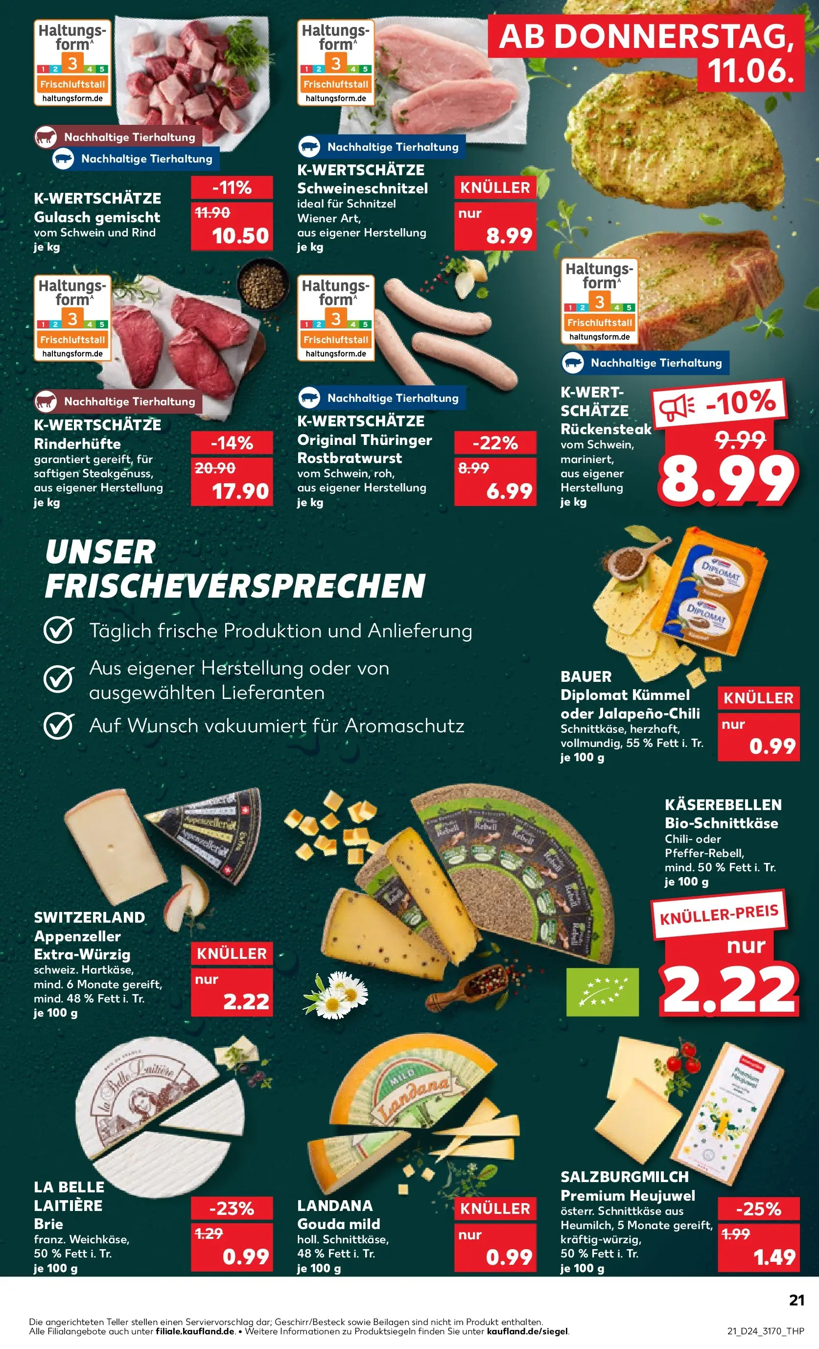Prospekt Kaufland ab 11.06.2026 » Angebote Online zum Blättern | Seite: 21 | Produkte: Bratwurst, Gulasch, Chili, Steak