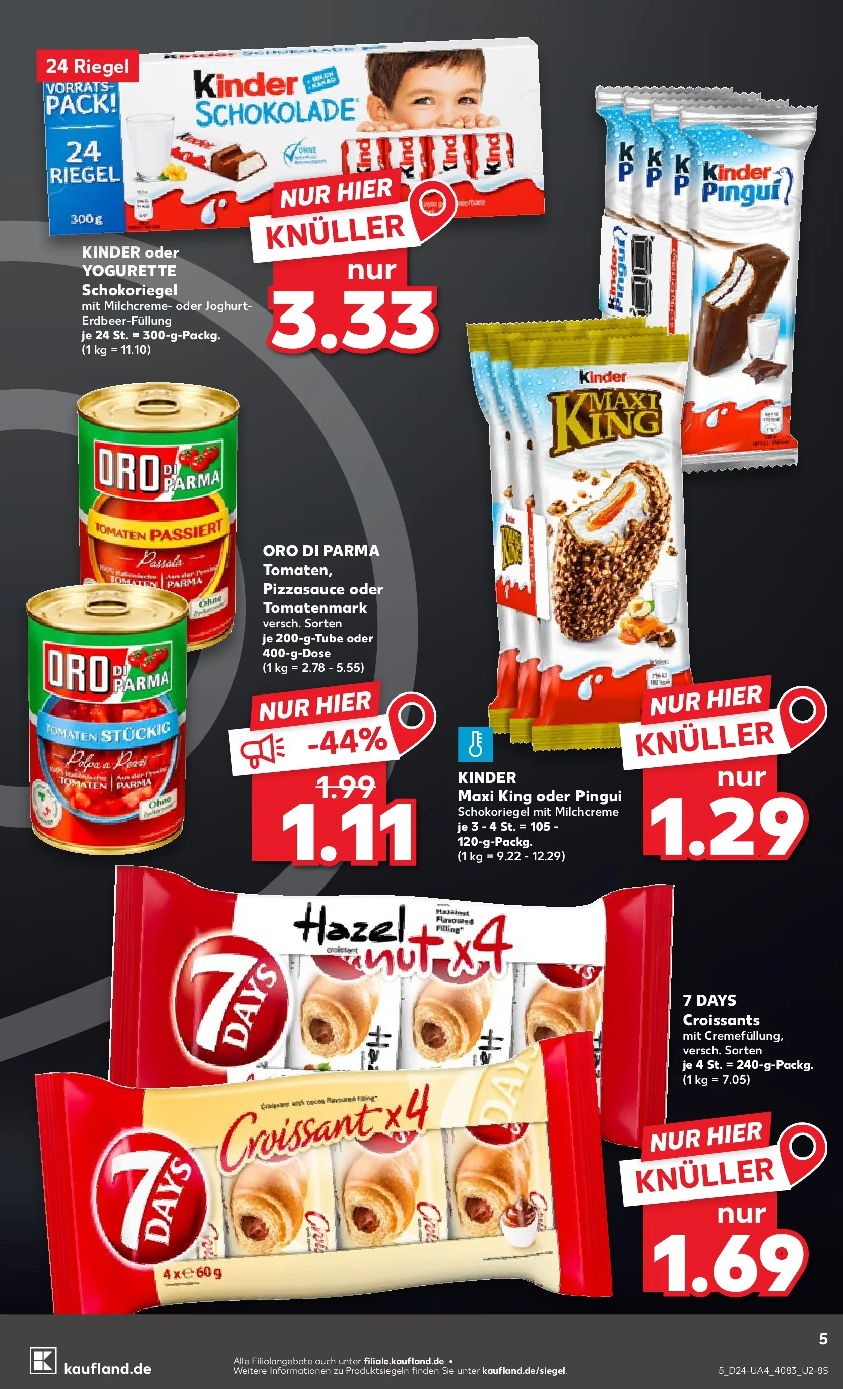 Prospekt Kaufland ab 11.06.2026 » Angebote Online zum Blättern | Seite: 5 | Produkte: Yogurette, Tomaten, Kinder riegel, Creme