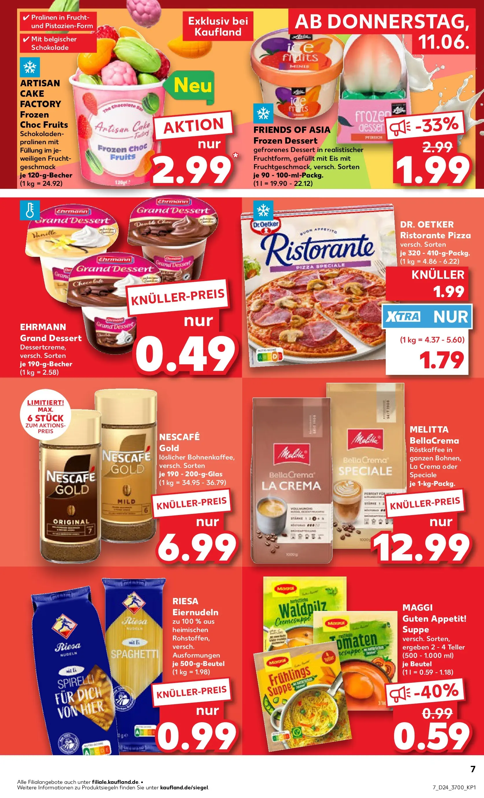 Prospekt Kaufland ab 08.06.2026 » Angebote Online zum Blättern | Seite: 16 | Produkte: Schokolade, Ehrmann grand dessert, Nescafe gold, Eis