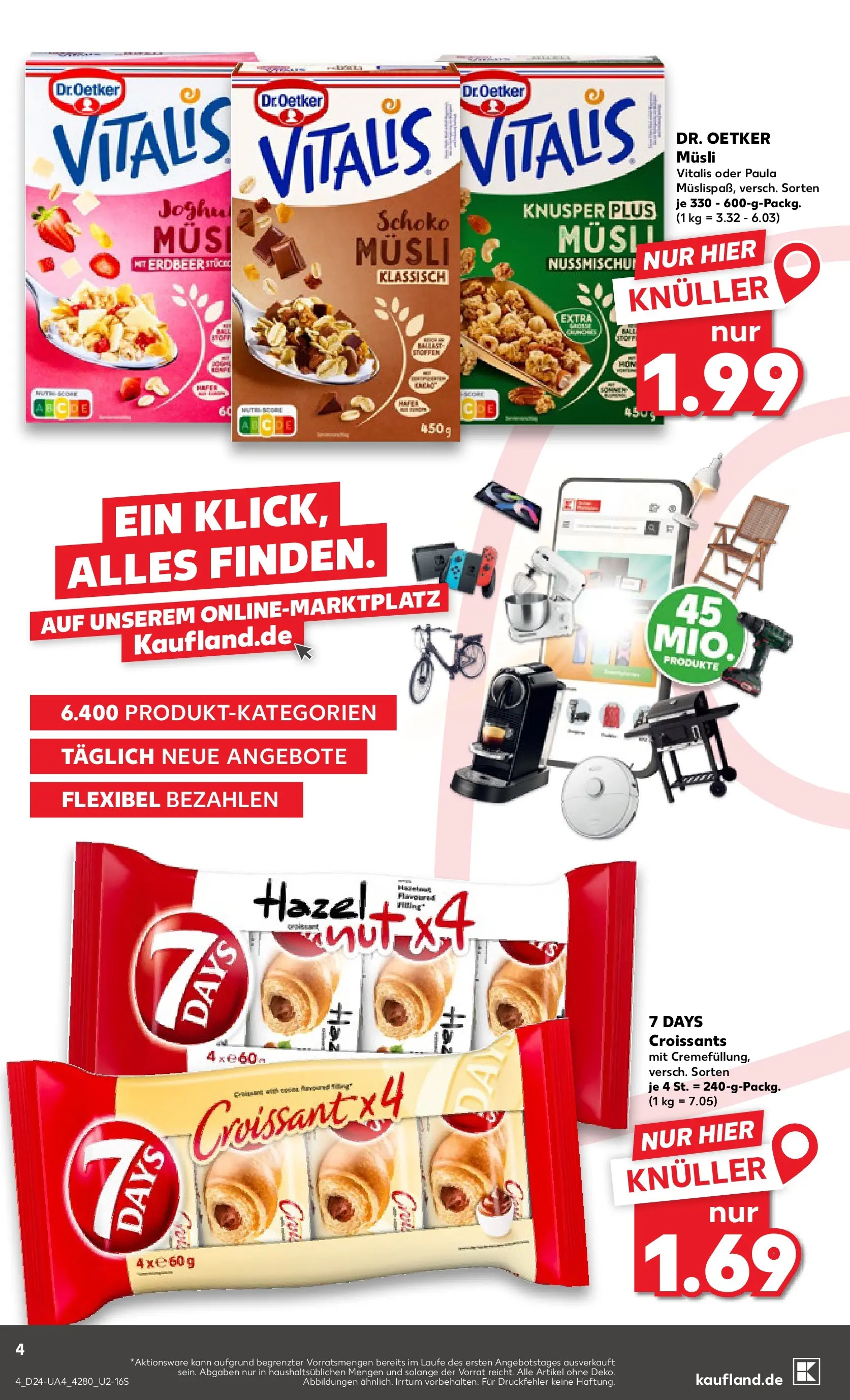 Prospekt Kaufland ab 11.06.2026 ยป Angebote und Werbung Online | Seite: 4 | Produkte: Musli, Joghurt, Creme, Croissant Prospekt Kaufland ab 11.06.2026 ยป Angebote Online zum Blรคttern | Seite: 4 | Produkte: Musli, Joghurt, Creme, Croissant