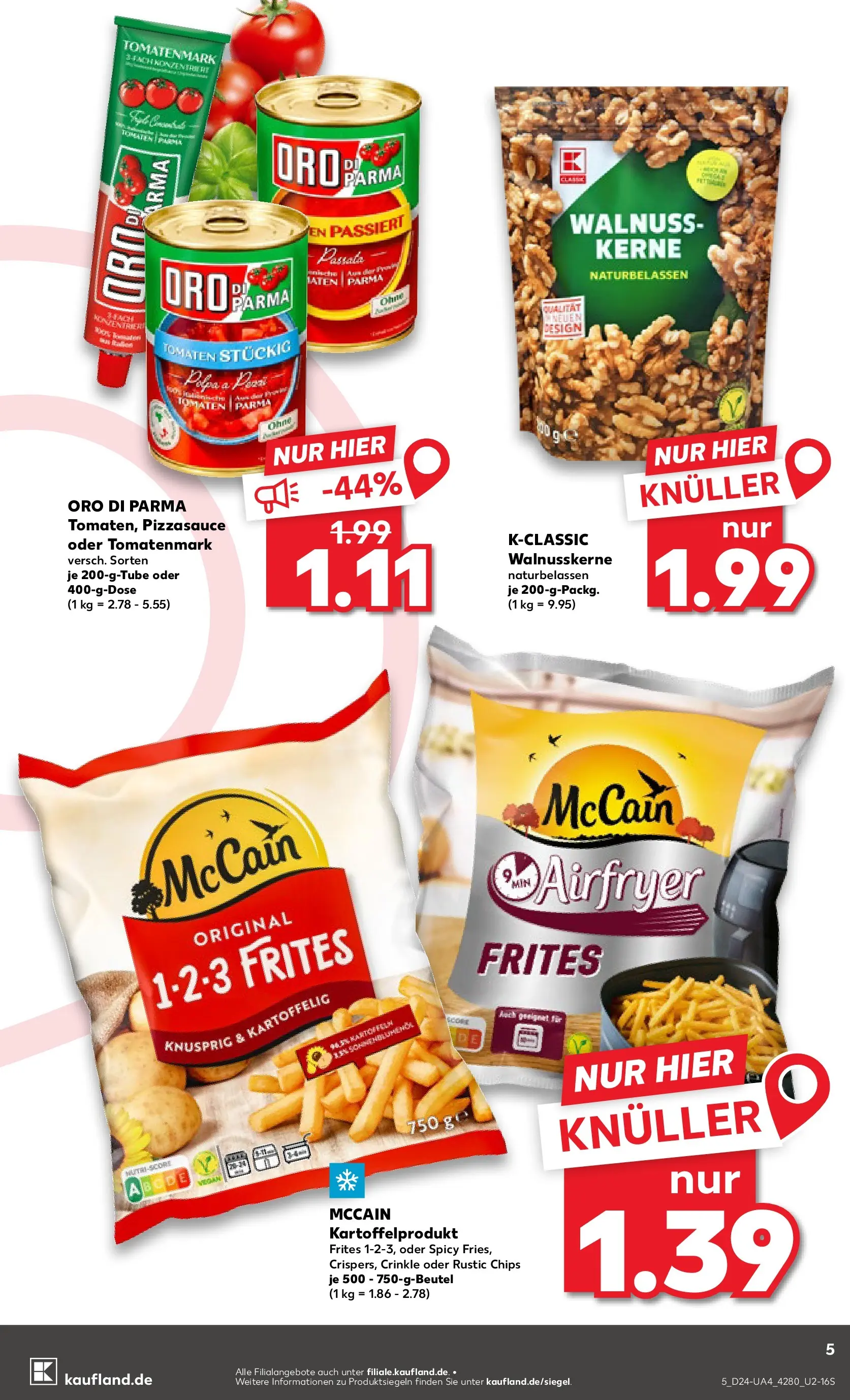 Prospekt Kaufland ab 11.06.2026 ยป Angebote und Werbung Online | Seite: 5 | Produkte: Tomaten, McCain, Oro di parma, Chips Prospekt Kaufland ab 11.06.2026 ยป Angebote Online zum Blรคttern | Seite: 5 | Produkte: Tomaten, McCain, Oro di parma, Chips
