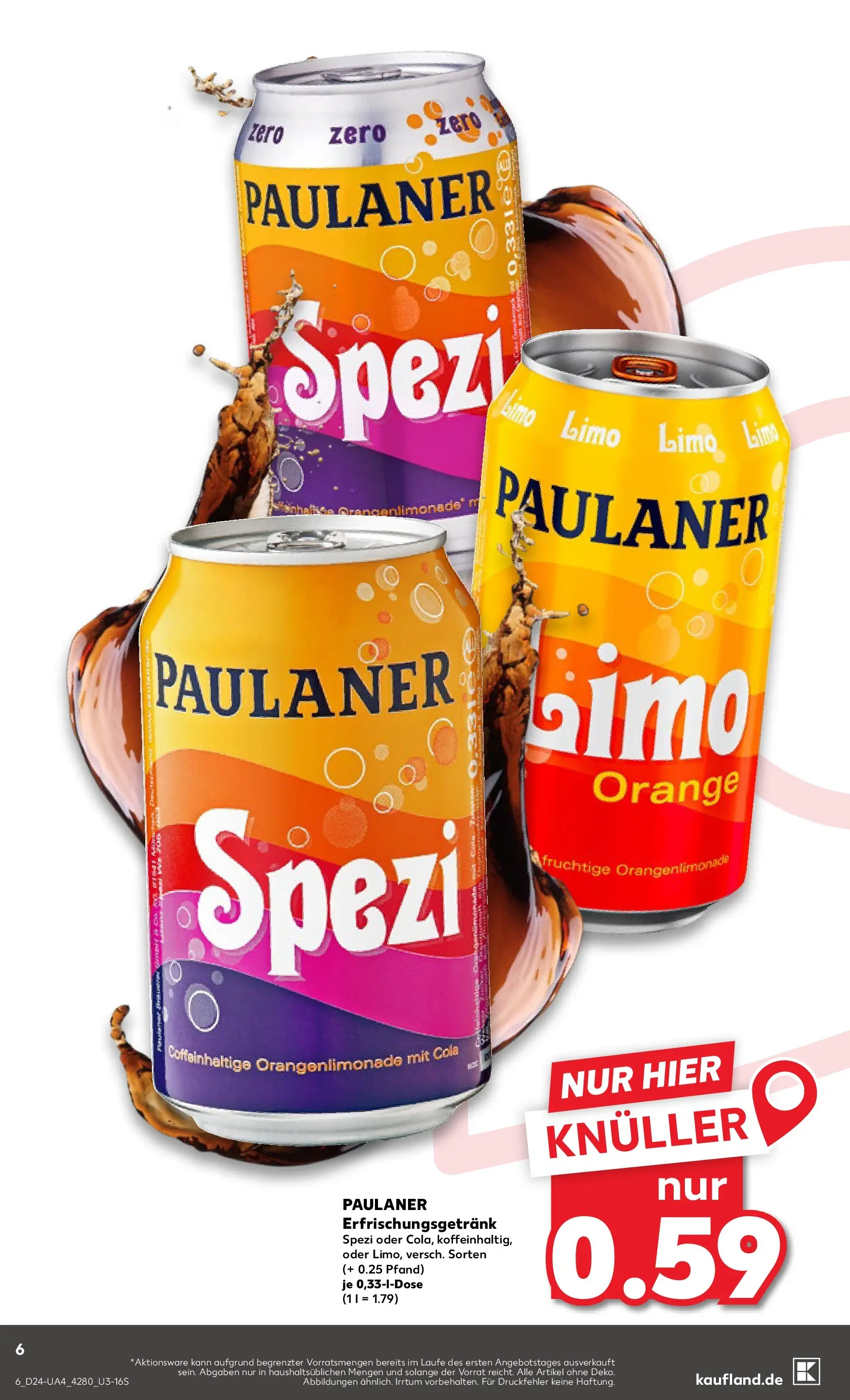 Prospekt Kaufland ab 11.06.2026 ยป Angebote und Werbung Online | Seite: 6 | Produkte: Cola, Paulaner spezi, Paulaner Prospekt Kaufland ab 11.06.2026 ยป Angebote Online zum Blรคttern | Seite: 6 | Produkte: Cola, Paulaner spezi, Paulaner