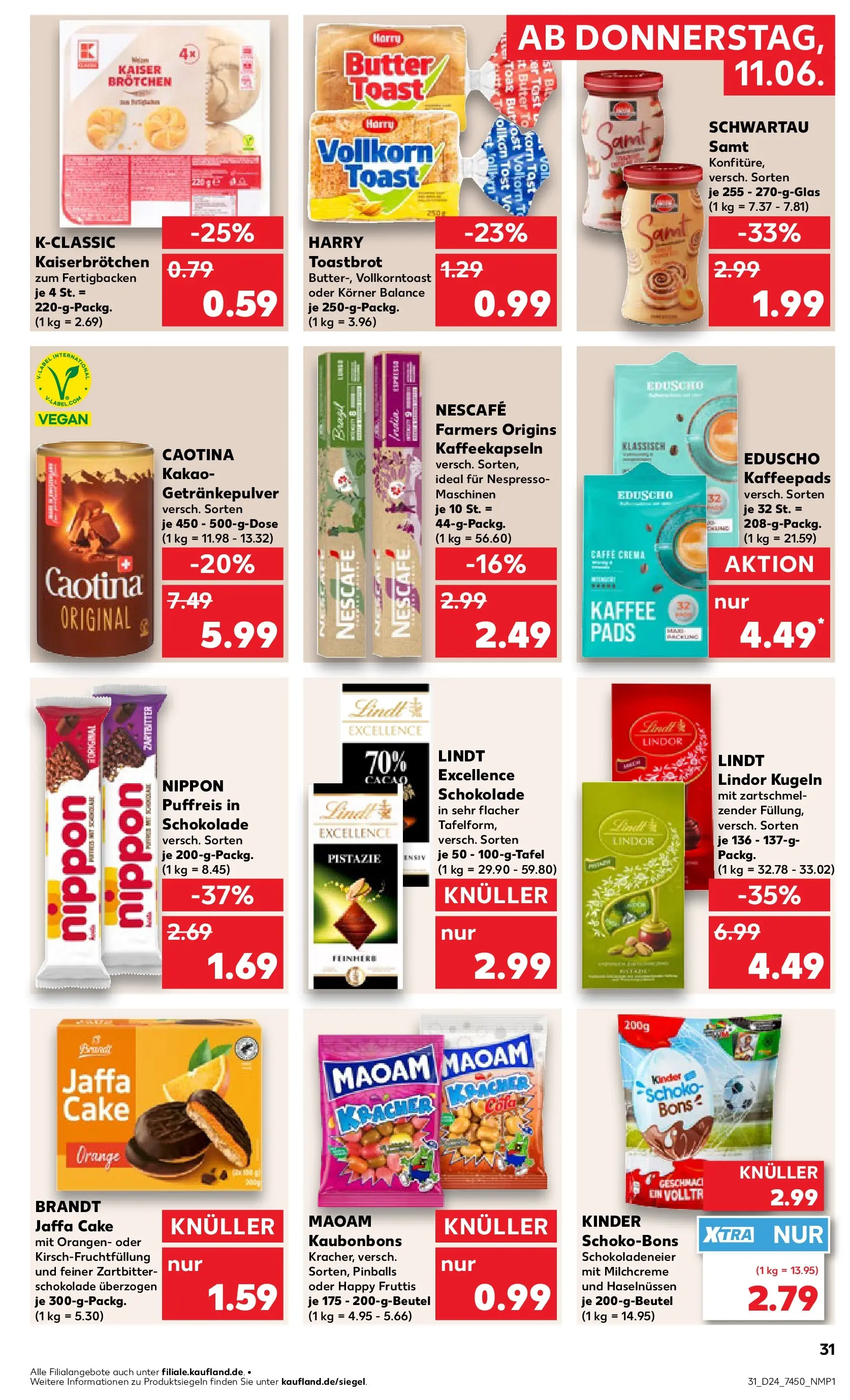 Prospekt Kaufland ab 08.06.2026 » Angebote Online zum Blättern | Seite: 40 | Produkte: Kaffee, Schokolade, Toastbrot, Lindt