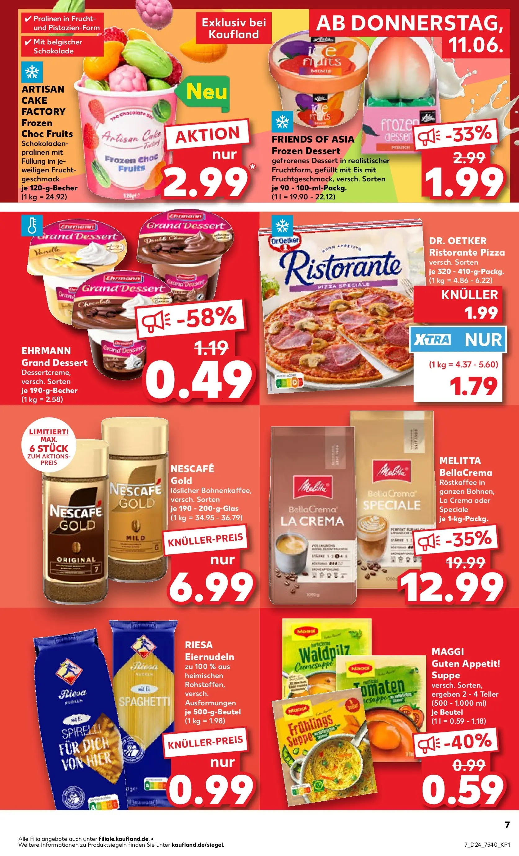 Prospekt Kaufland ab 08.06.2026 » Angebote Online zum Blättern | Seite: 16 | Produkte: Maggi, Schokolade, Ehrmann grand dessert, Eis