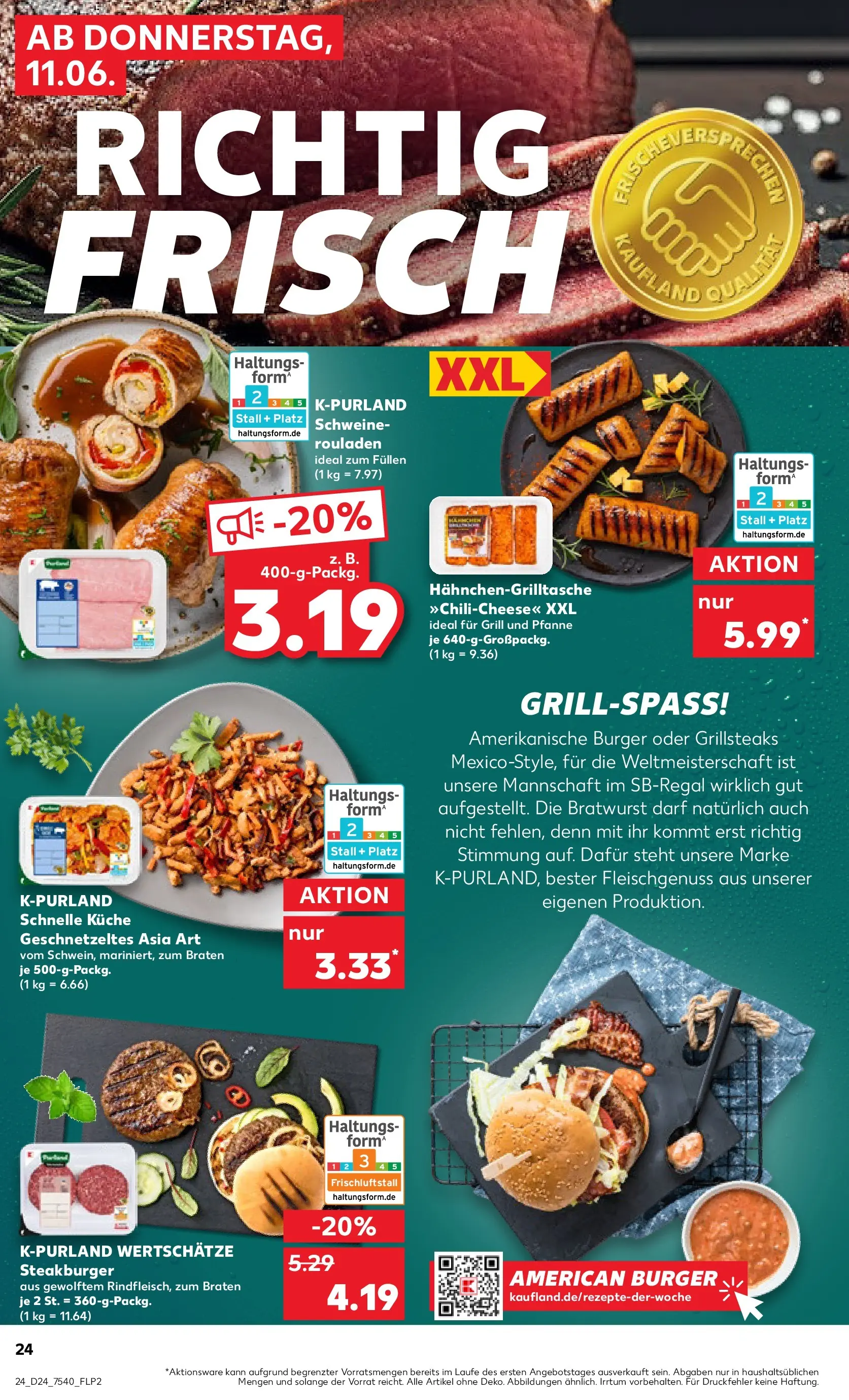 Prospekt Kaufland ab 08.06.2026 » Angebote Online zum Blättern | Seite: 33 | Produkte: Grill, Bratwurst, Burger, Steak