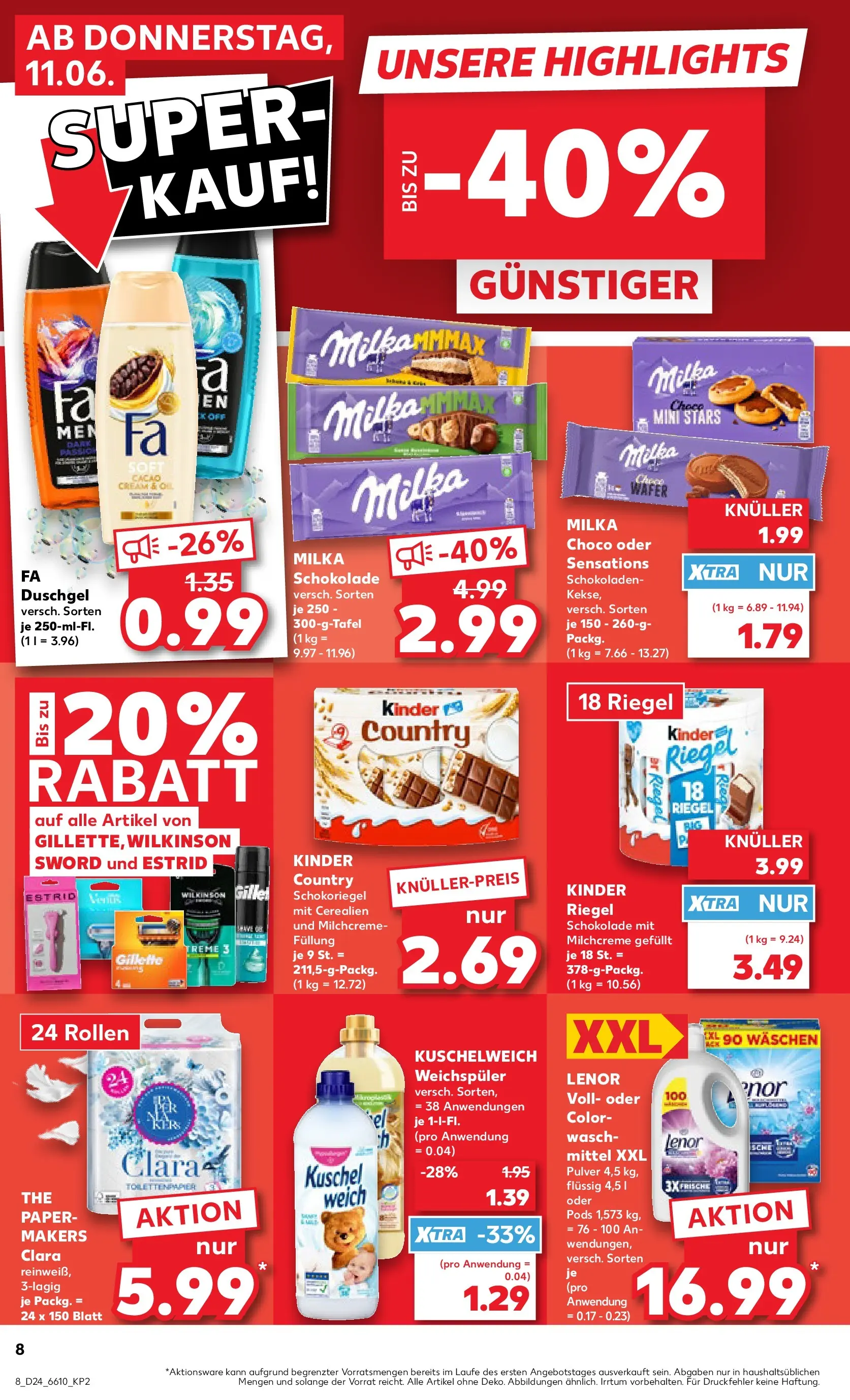 Prospekt Kaufland ab 08.06.2026 ยป Angebote und Werbung Online | Seite: 25 | Produkte: Schokolade, Milka schokolade, Fa duschgel, Shower Gel Prospekt Kaufland ab 08.06.2026 ยป Angebote Online zum Blรคttern | Seite: 25 | Produkte: Schokolade, Milka schokolade, Fa duschgel, Shower Gel