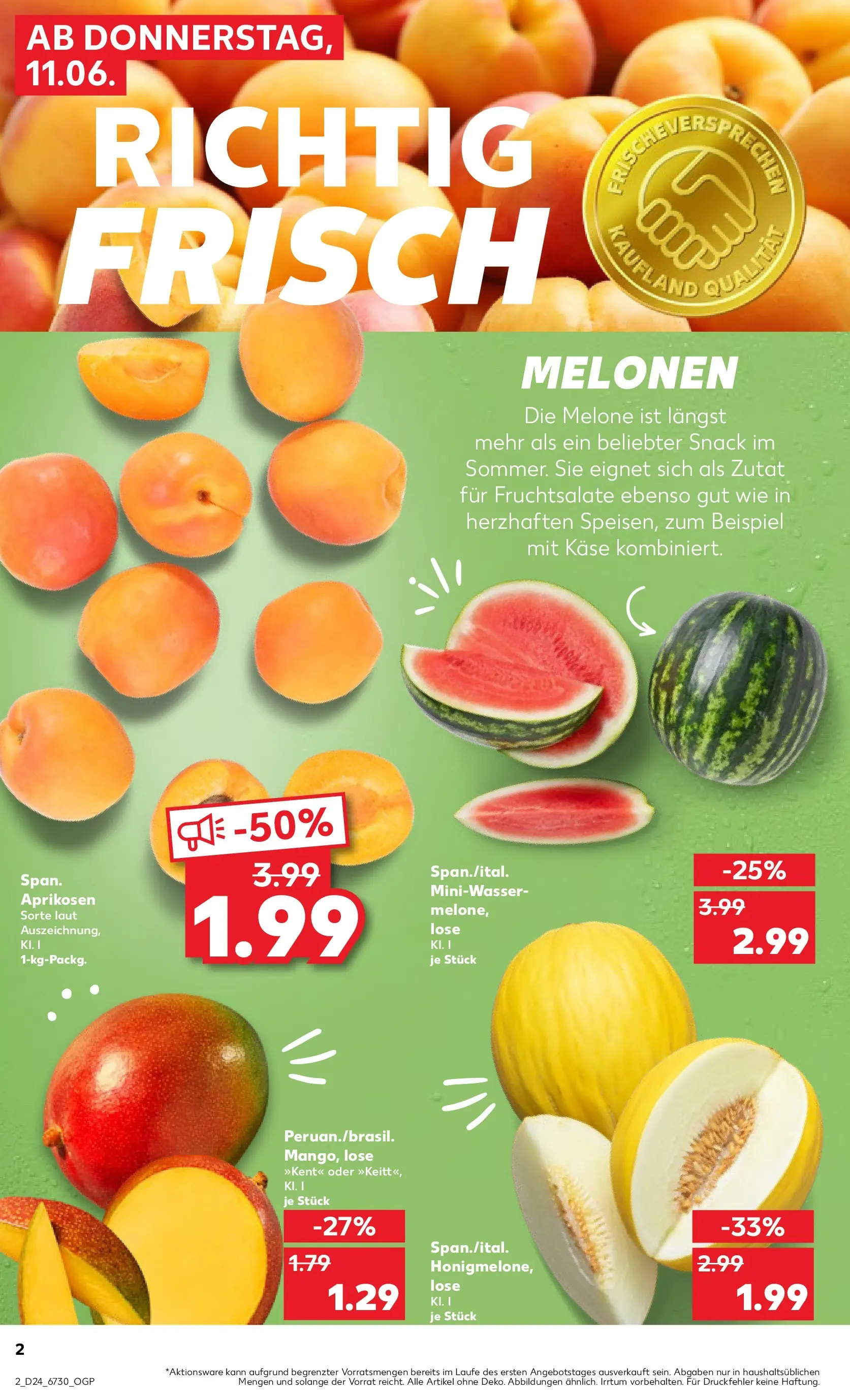 Prospekt Kaufland ab 08.06.2026 » Angebote Online zum Blättern | Seite: 11 | Produkte: Käse, Mango, Melone