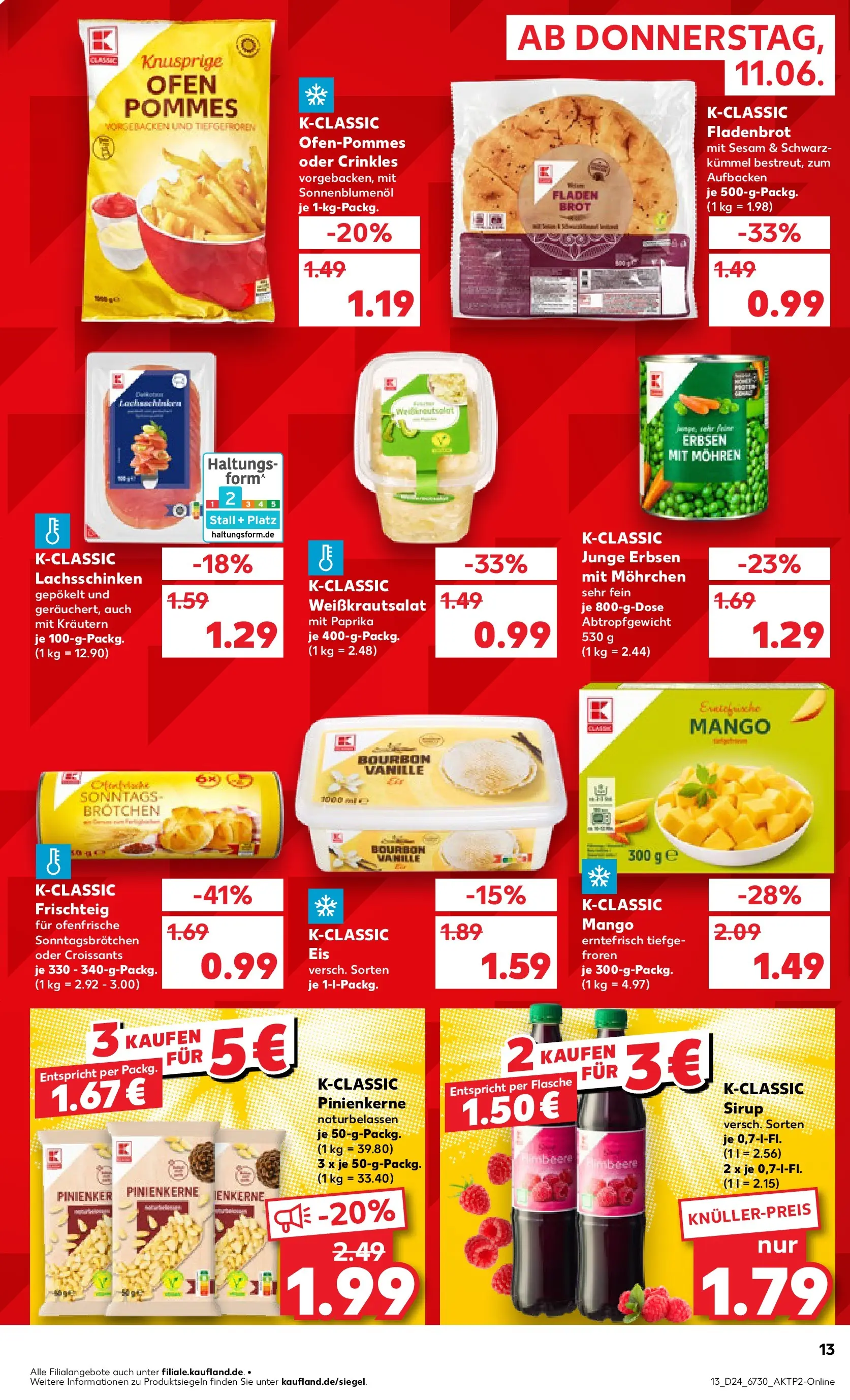 Prospekt Kaufland ab 08.06.2026 » Angebote Online zum Blättern | Seite: 22 | Produkte: Pommes, Paprika, Bourbon, Eis