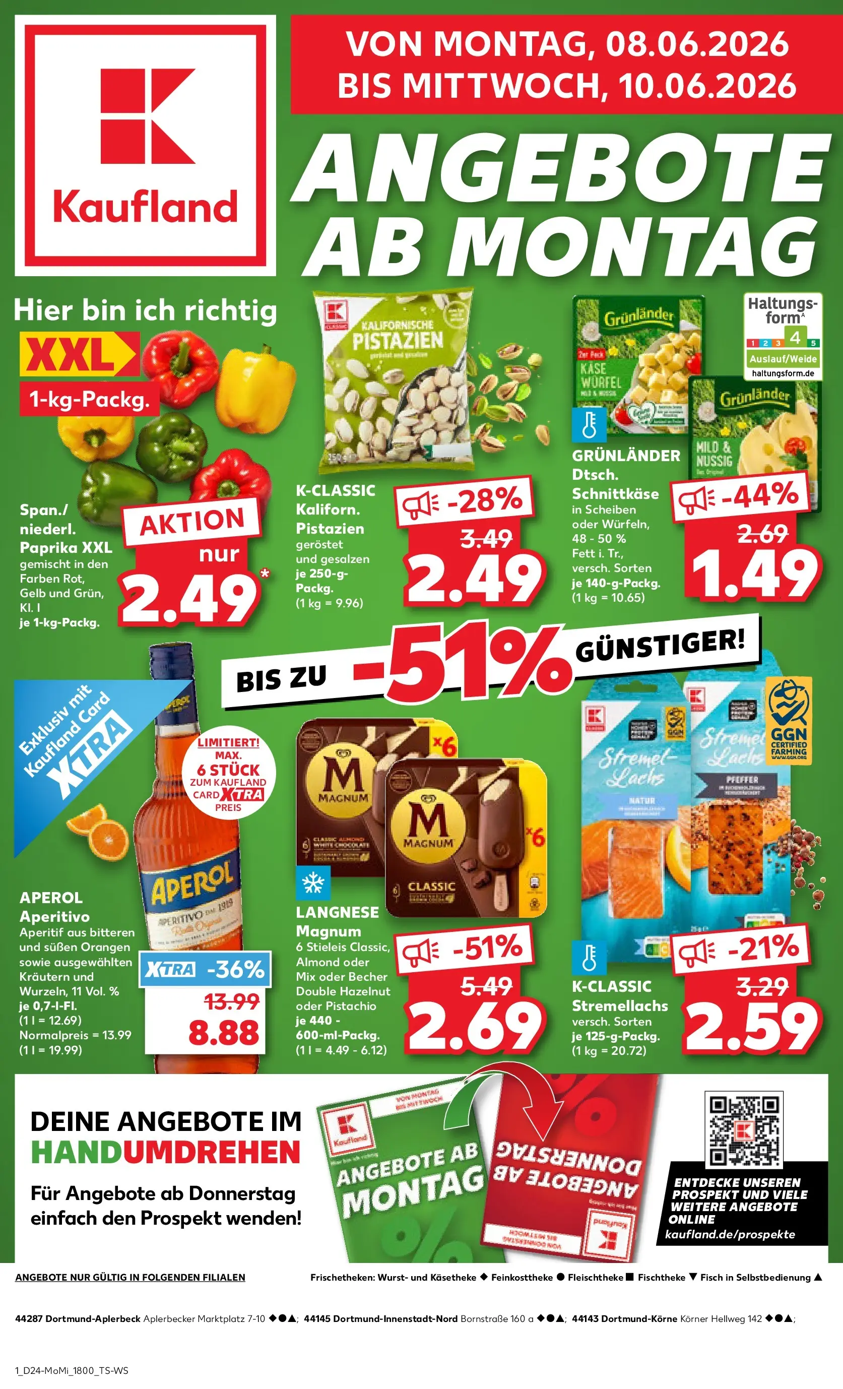 Prospekt Kaufland ab 08.06.2026 » Angebote Online zum Blättern | Seite: 1 | Produkte: Käse, Orangen, Fisch, Wurst