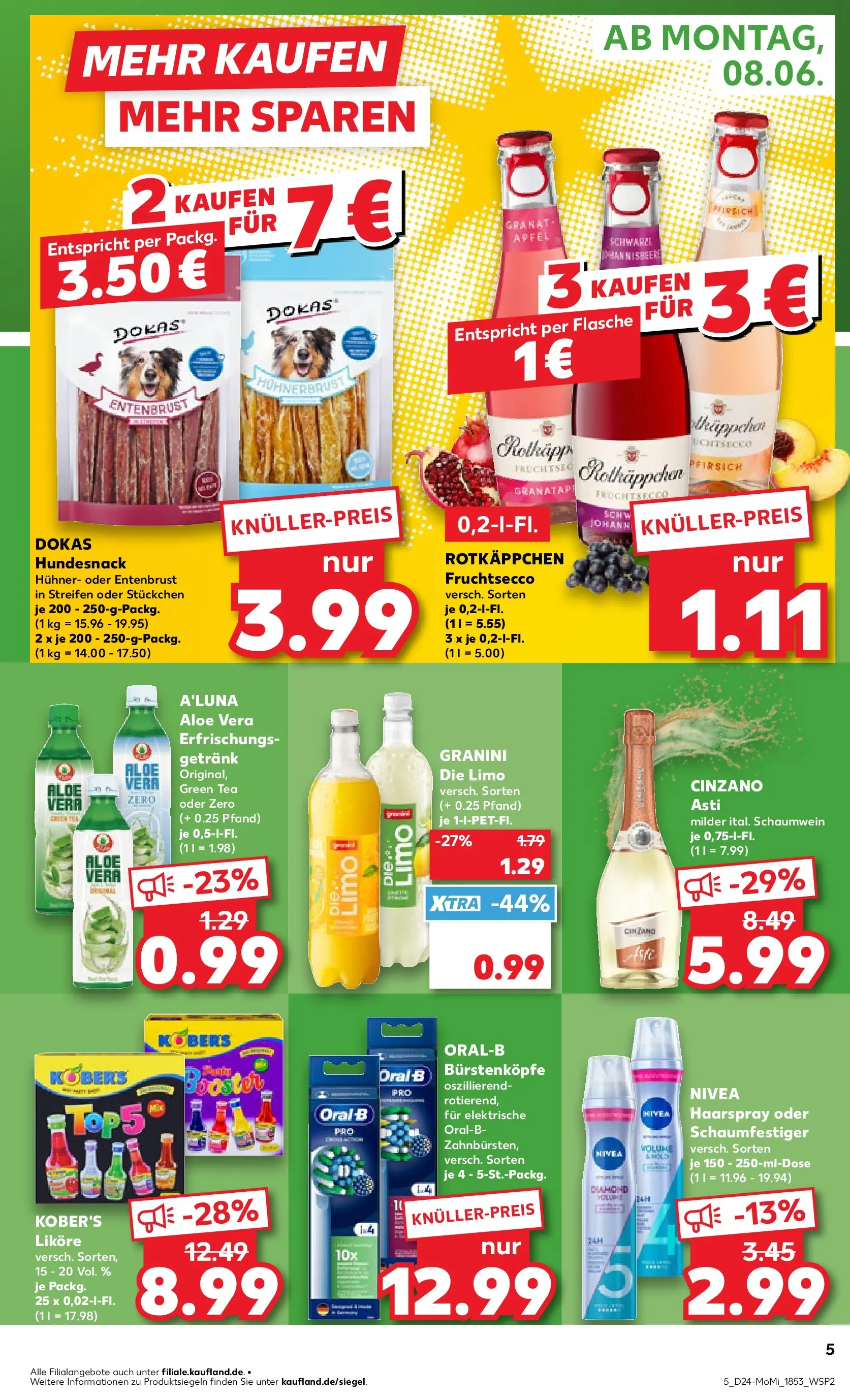 Prospekt Kaufland ab 08.06.2026 » Angebote Online zum Blättern | Seite: 5 | Produkte: Haarspray, Fruchtsecco, Pfirsich, Rotkäppchen