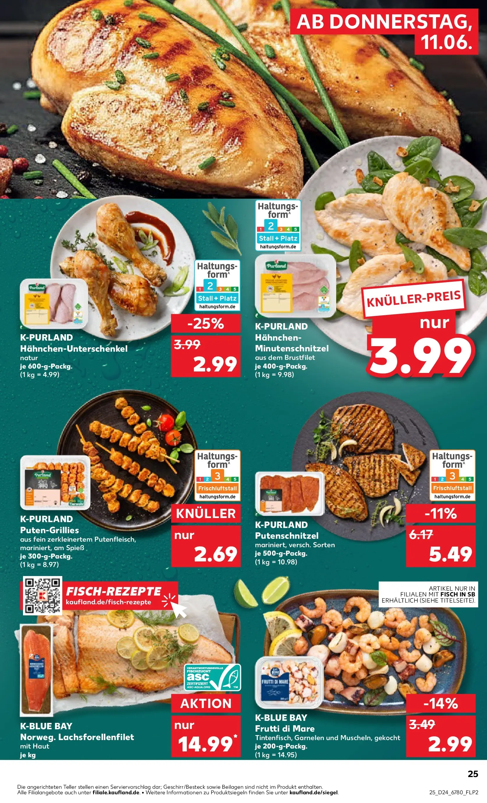 Prospekt Kaufland ab 08.06.2026 » Angebote Online zum Blättern | Seite: 34 | Produkte: Hahnchen, Garnelen, Fisch, Putenschnitzel